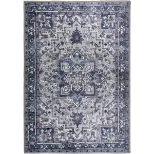 L'Baiet Jasmine Grey Distressed Machine Washable Rug