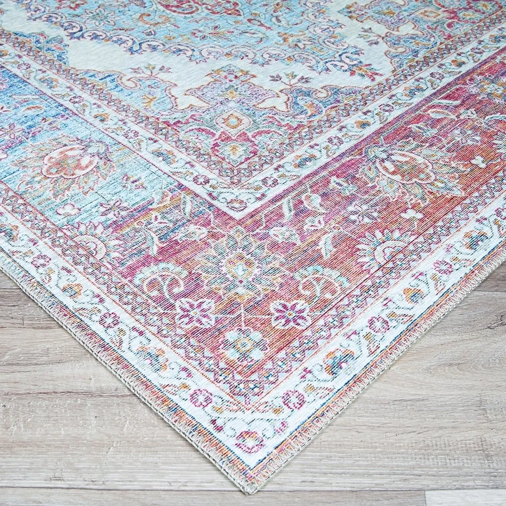 Legion Shiraz Blue-Pink Area Rug