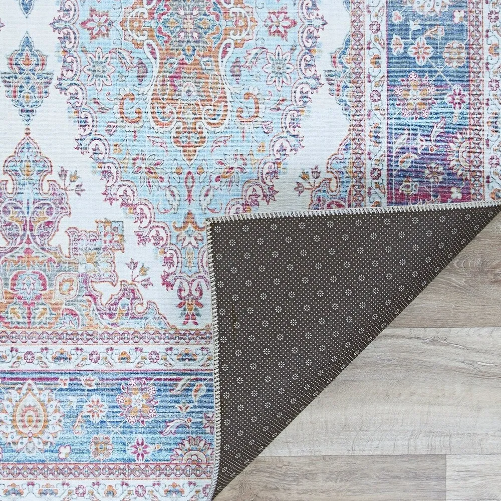 Legion Shiraz Blue-Pink Area Rug