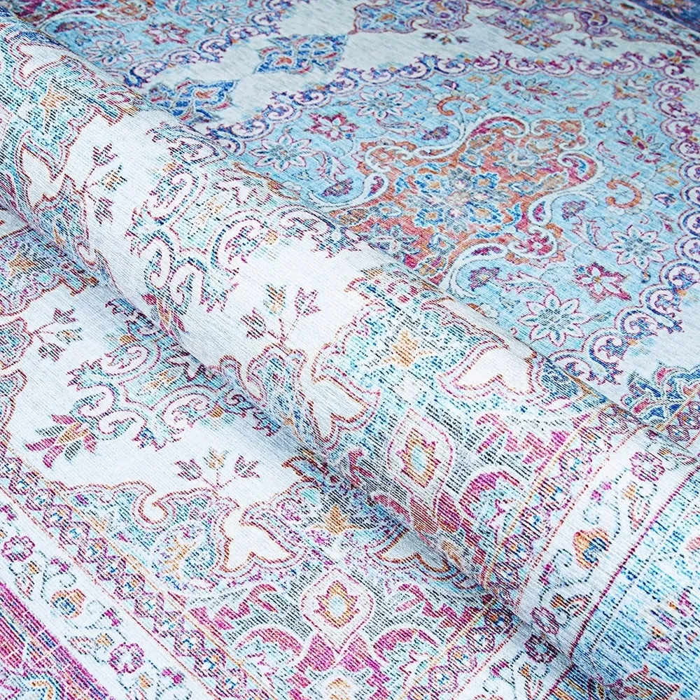Legion Shiraz Blue-Pink Area Rug