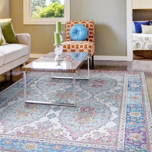 Legion Shiraz Blue-Pink Area Rug
