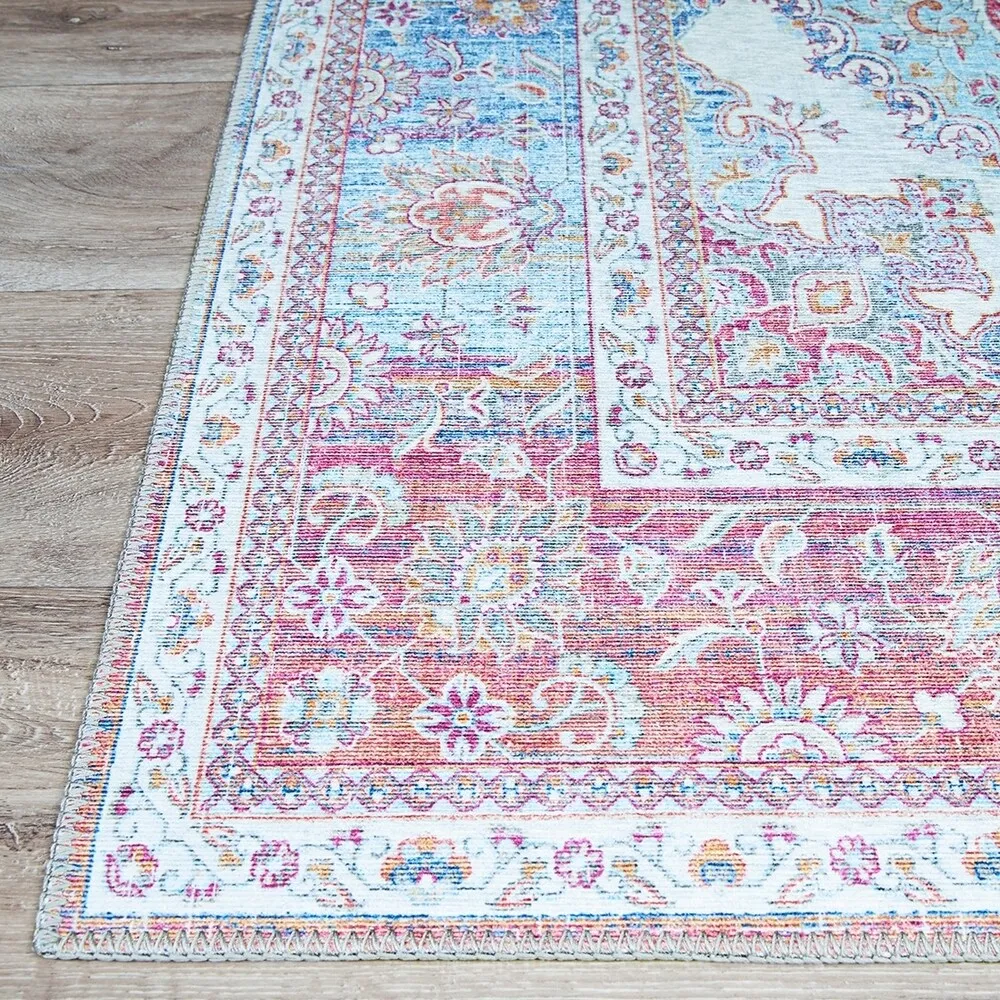 Legion Shiraz Blue-Pink Area Rug