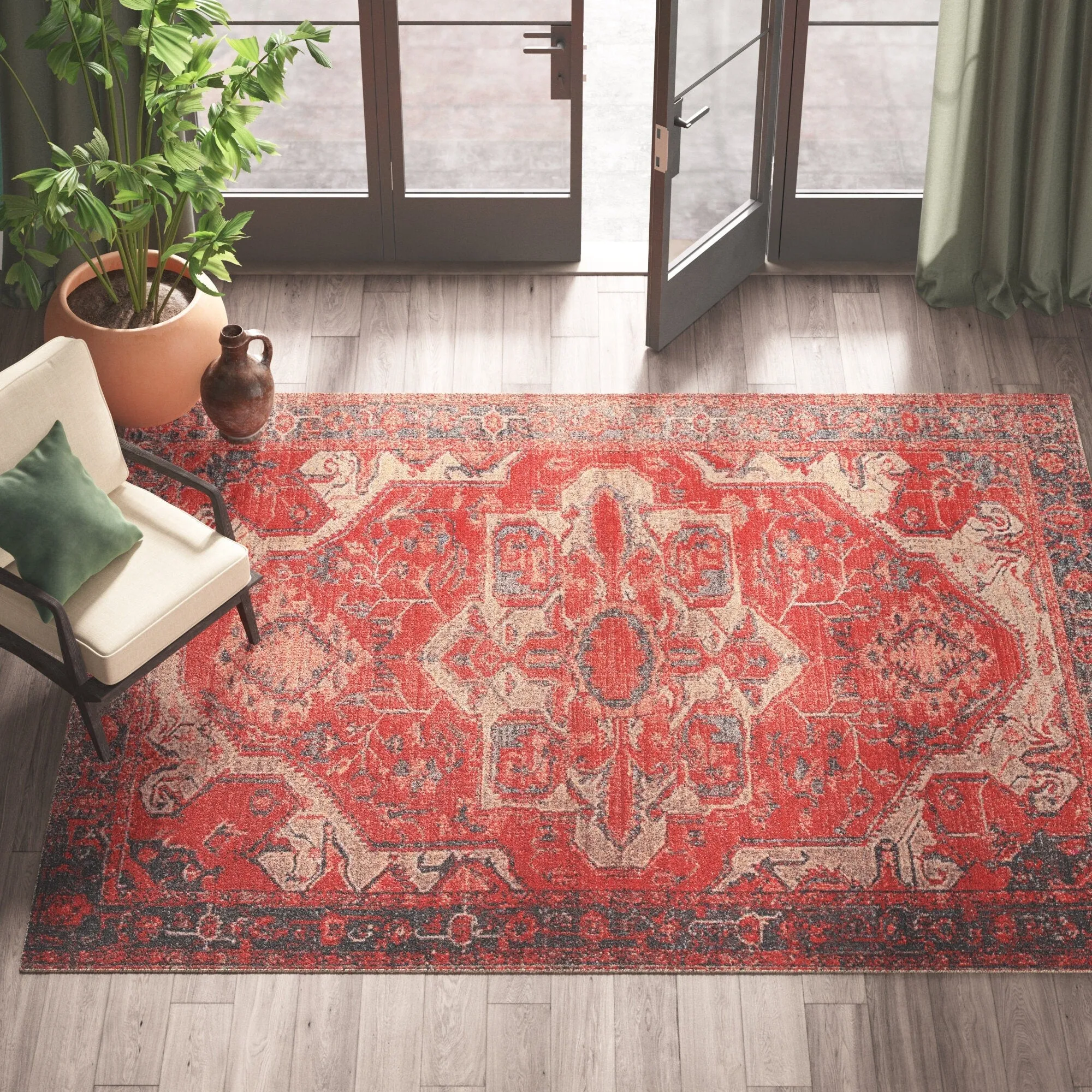 Leighton Indoor and Outdoor Medallion Area Rug