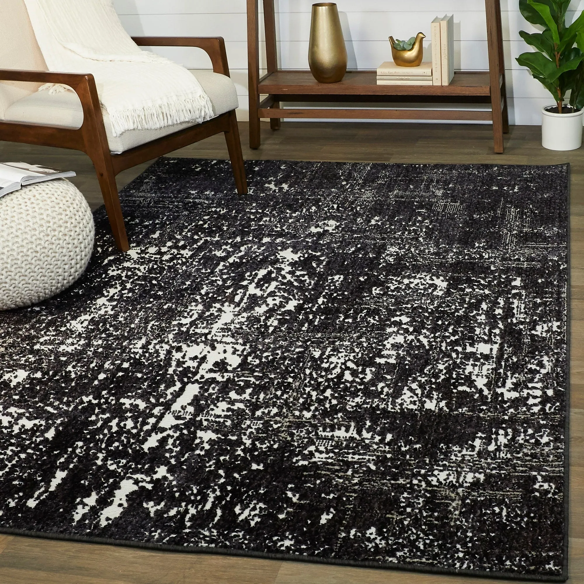 Leon Distressed Abstract Area Rug