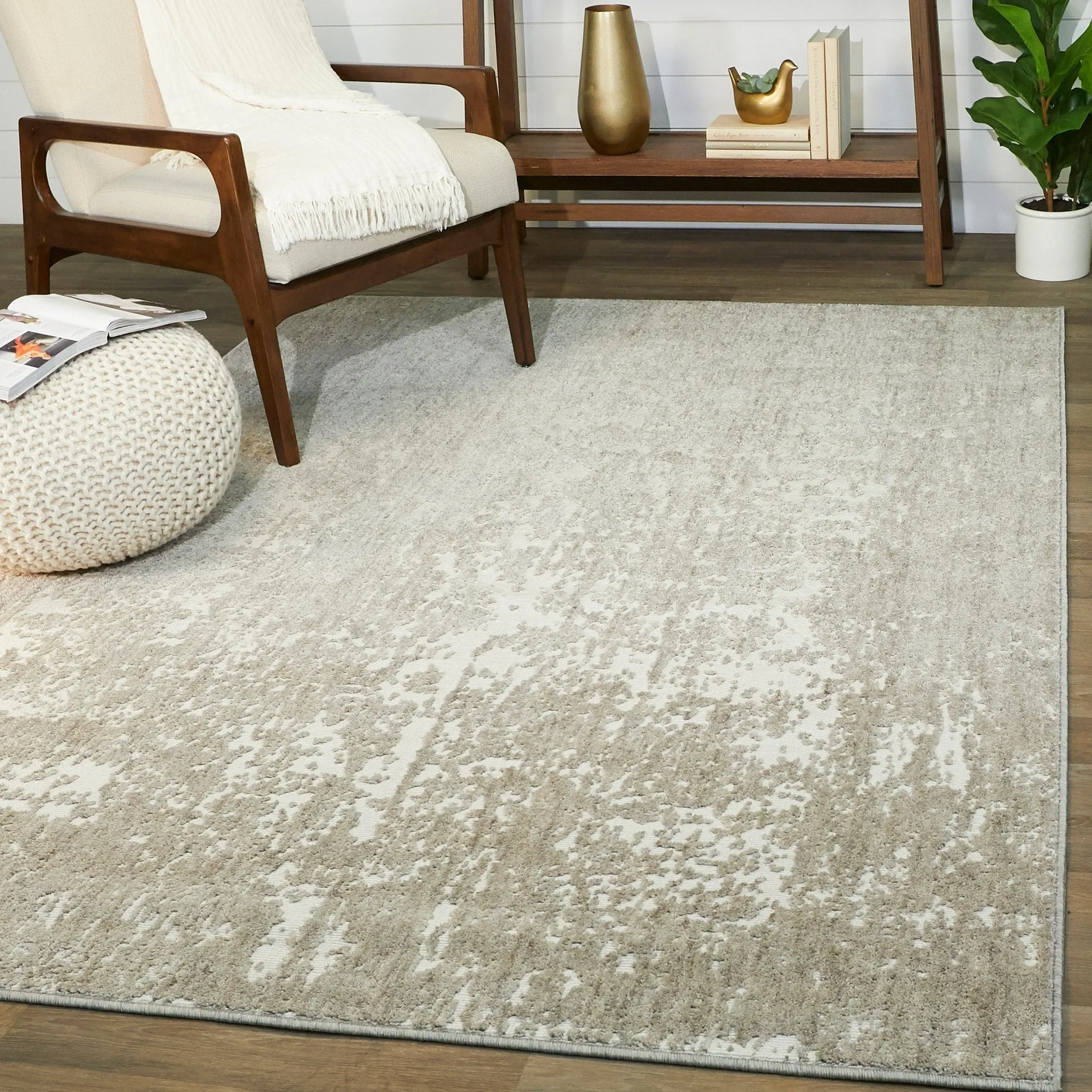 Leon Distressed Abstract Area Rug