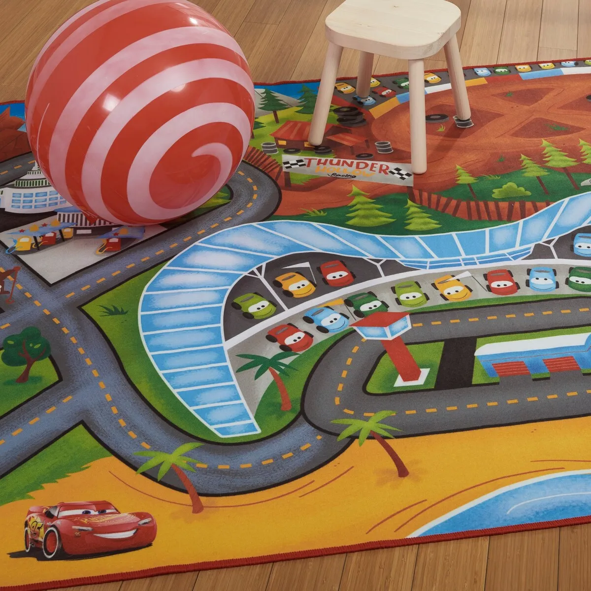 Licensed Disney Cars 3 Road Racer Youth Digital Printed Area Rug - 4' 6 x 6' 6