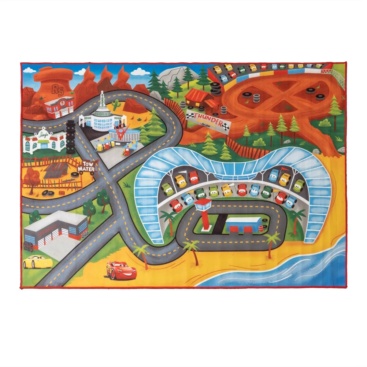 Licensed Disney Cars 3 Road Racer Youth Digital Printed Area Rug - 4' 6 x 6' 6