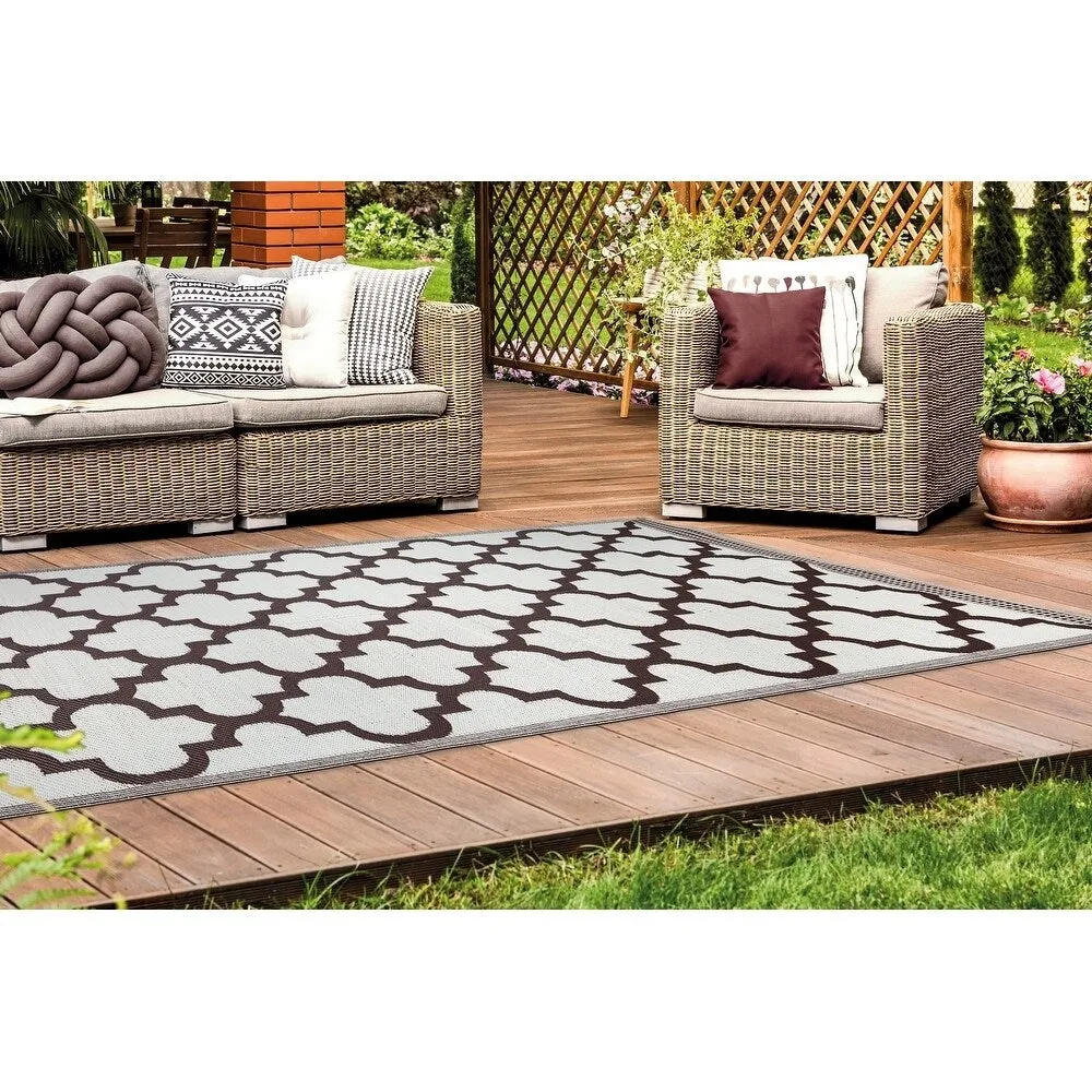 Lightweight Indoor Outdoor Reversible Area Rug - 5.9 x 8.9 Feet -Trellis - 5.9 x 8.9 - 5.9 x 8.9