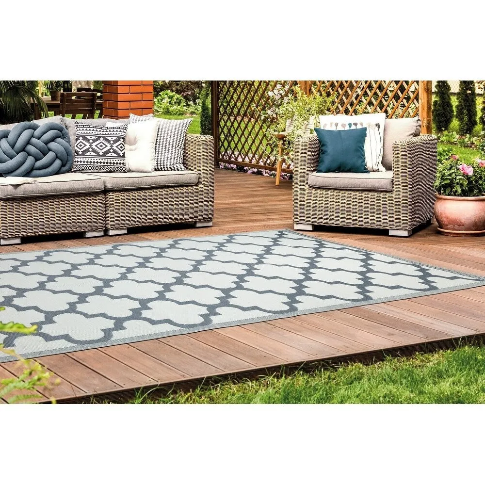 Lightweight Indoor Outdoor Reversible Area Rug - 5.9 x 8.9 Feet -Trellis - 5.9 x 8.9 - 5.9 x 8.9