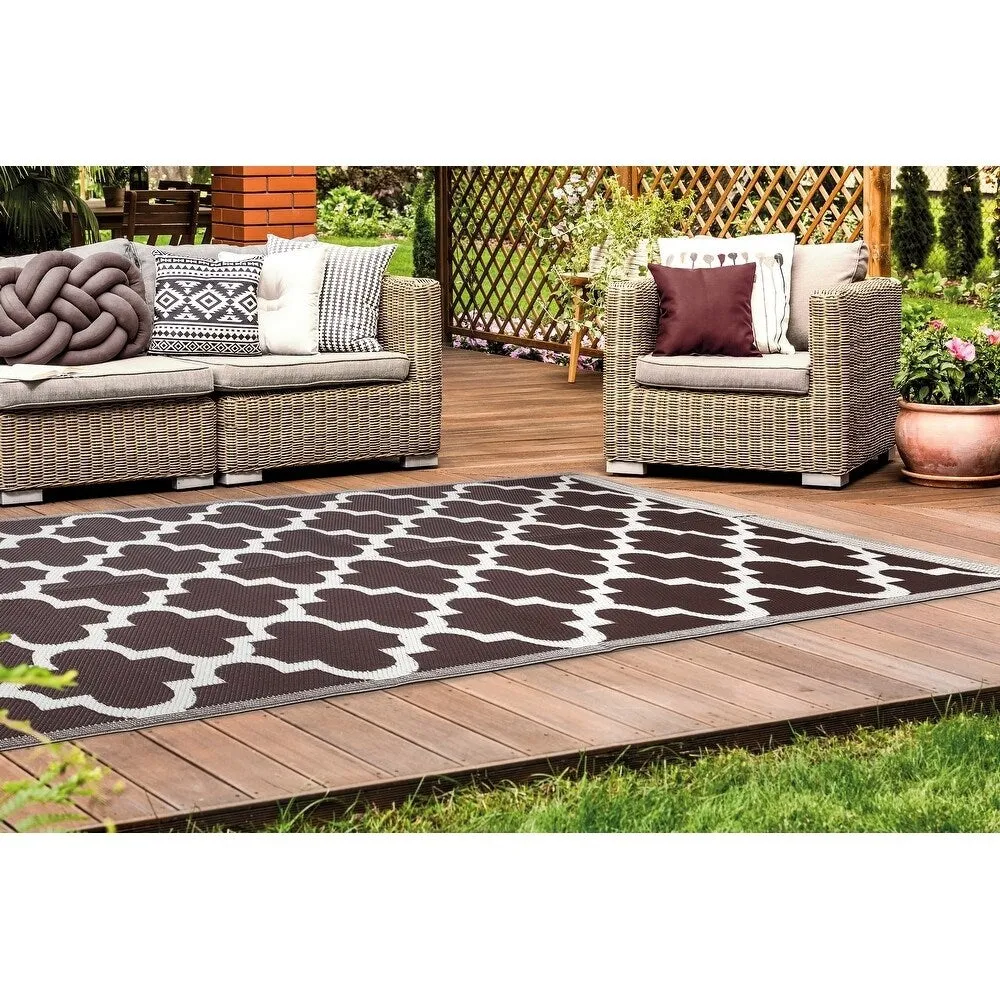 Lightweight Indoor Outdoor Reversible Area Rug - 5.9 x 8.9 Feet -Trellis - 5.9 x 8.9 - 5.9 x 8.9