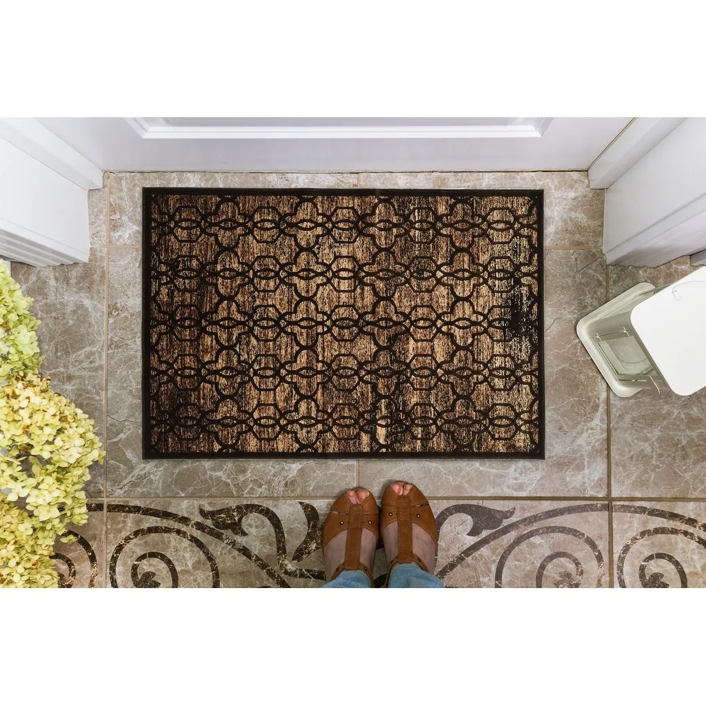 Linon Iron Gate Quatrefoil Area Rug