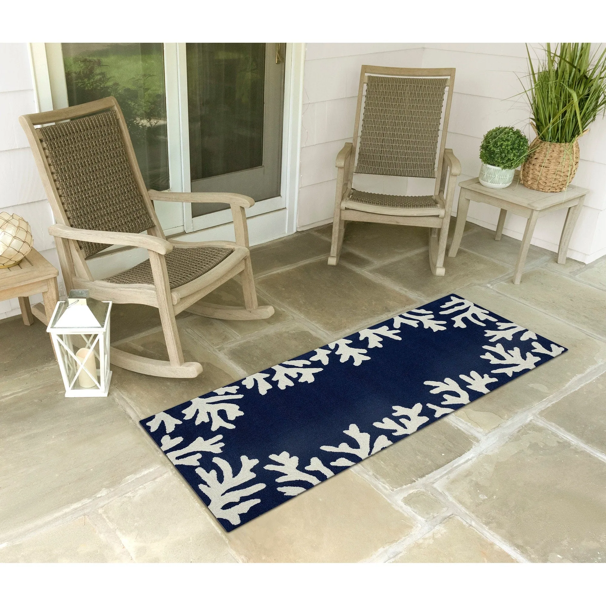 Liora Manne Capri Coral Border Indoor/Outdoor Rug