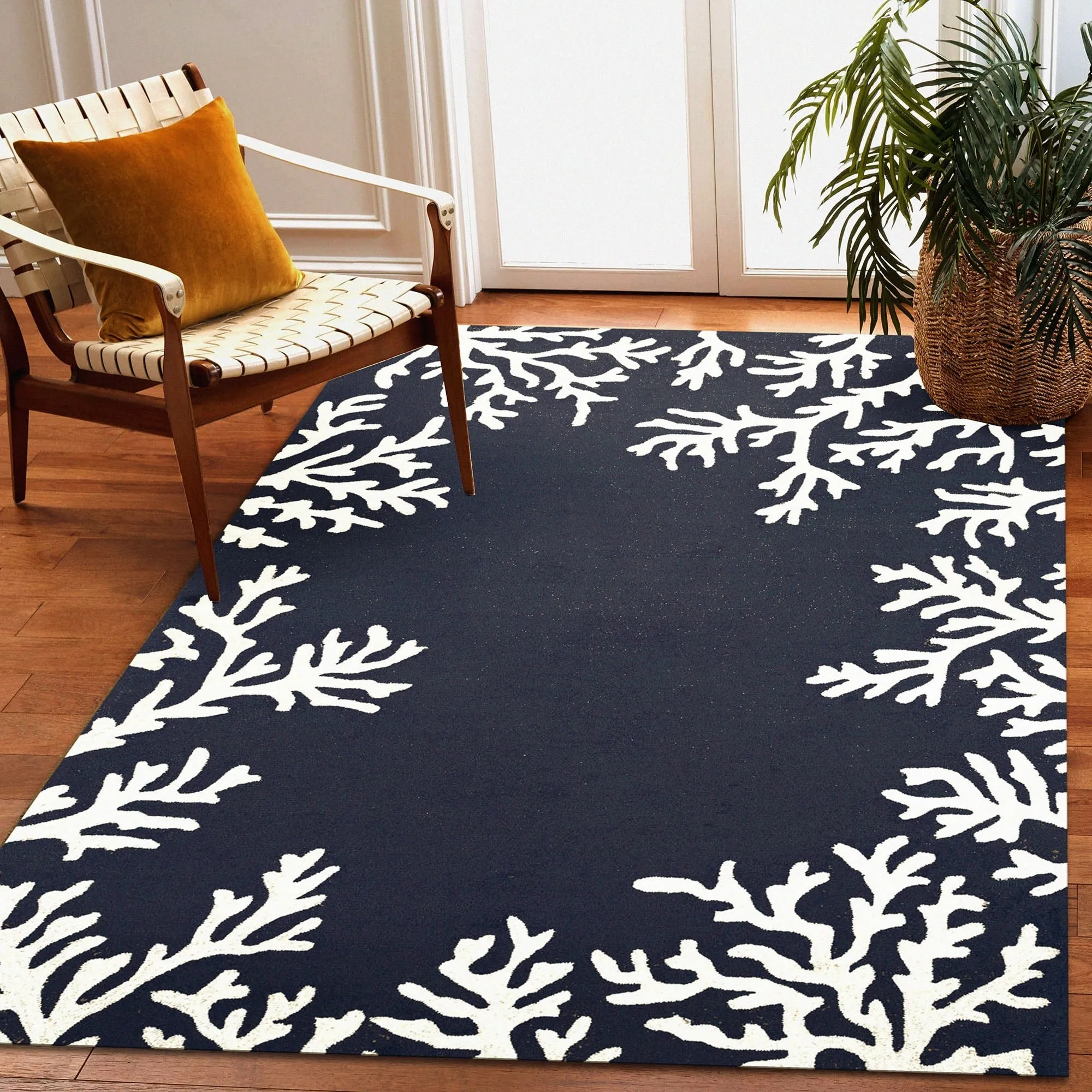 Liora Manne Capri Coral Border Indoor/Outdoor Rug