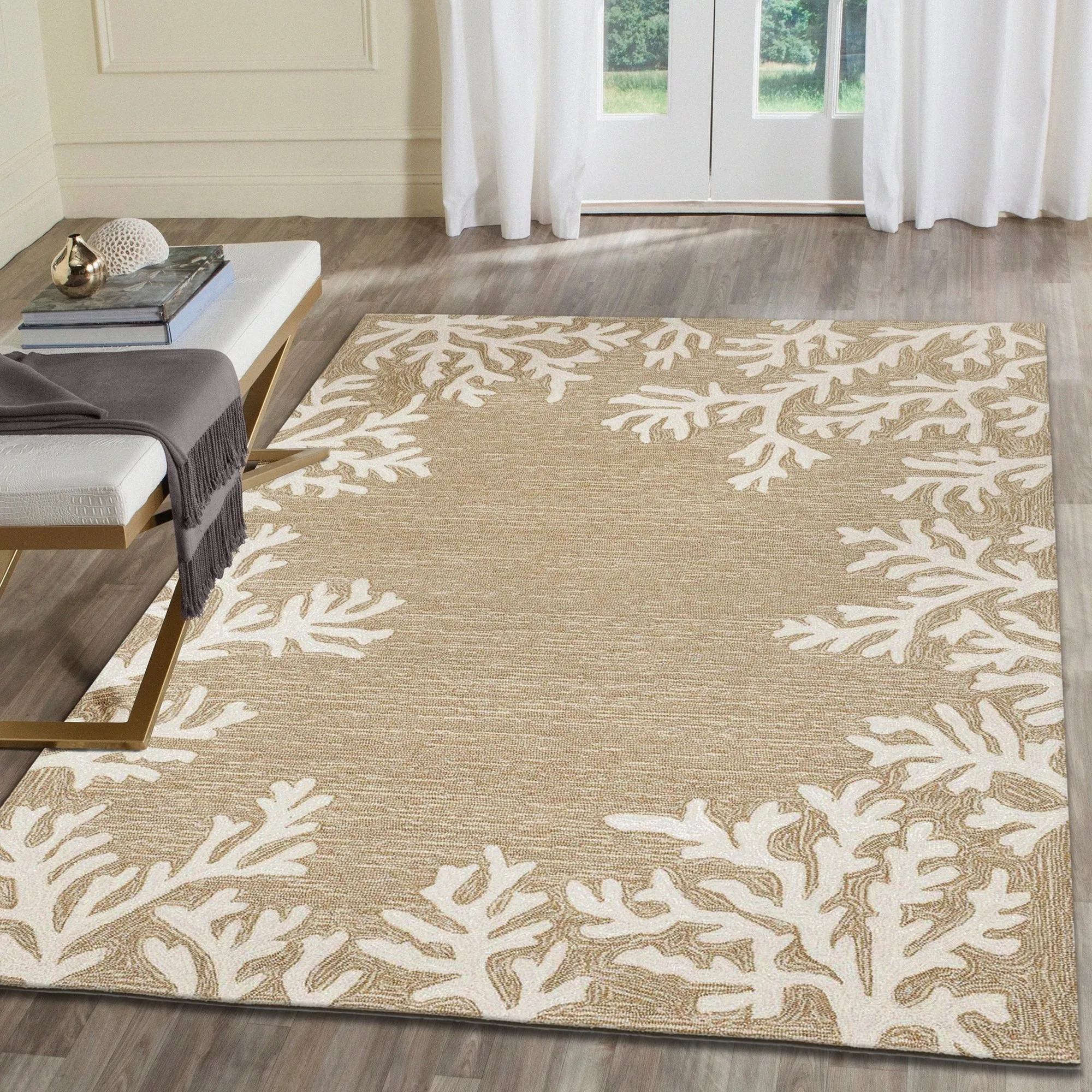 Liora Manne Capri Coral Border Indoor/Outdoor Rug
