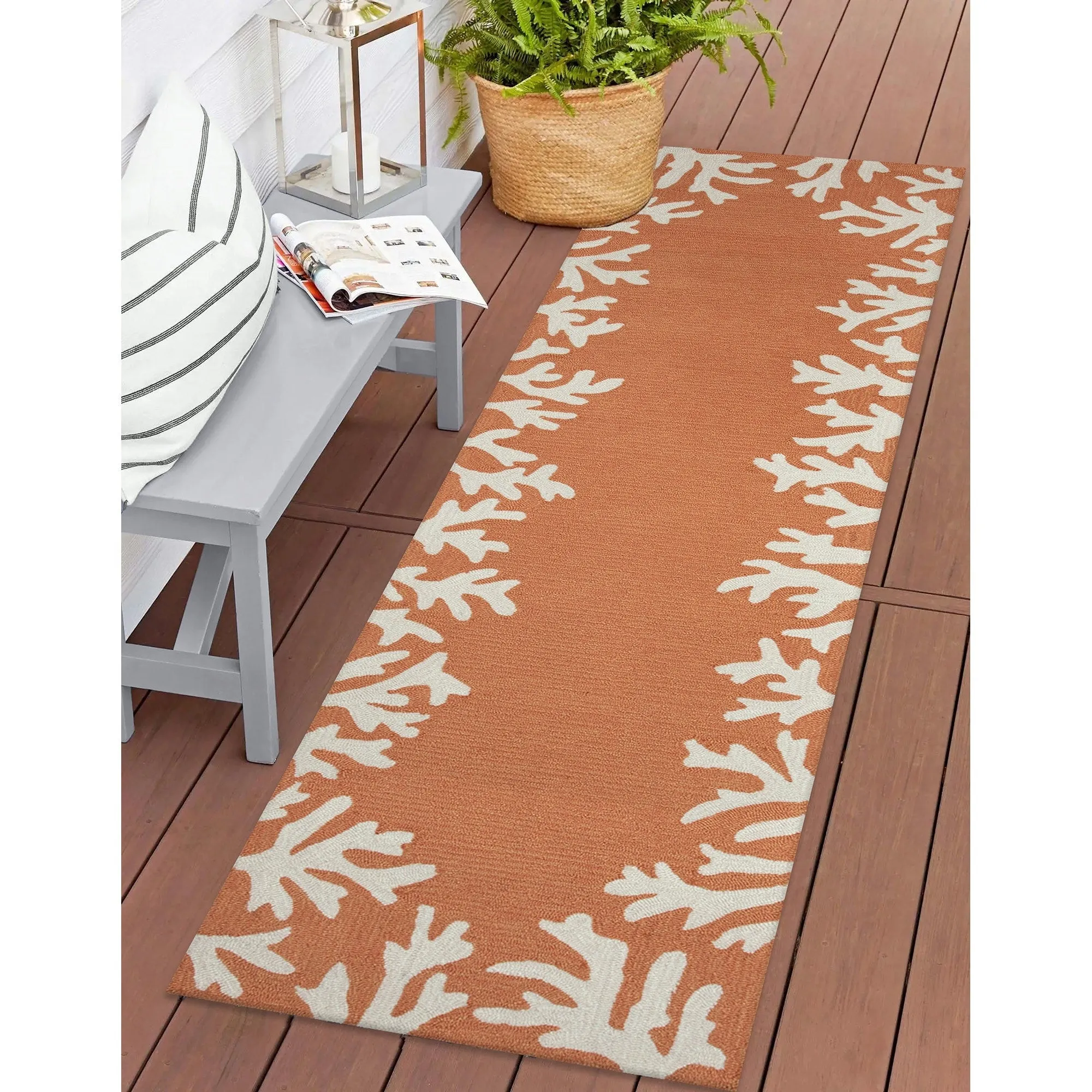 Liora Manne Capri Coral Border Indoor/Outdoor Rug