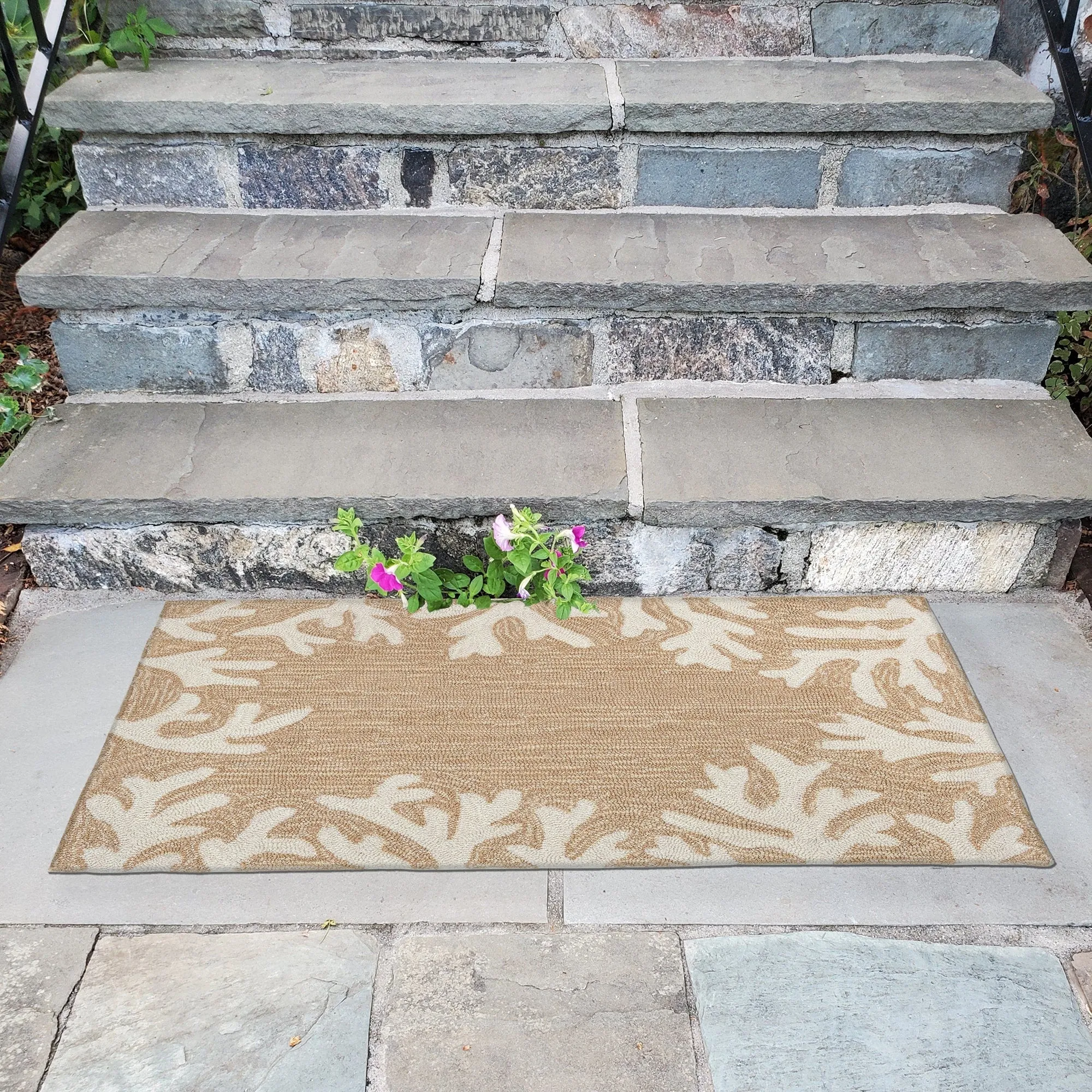 Liora Manne Capri Coral Border Indoor/Outdoor Rug