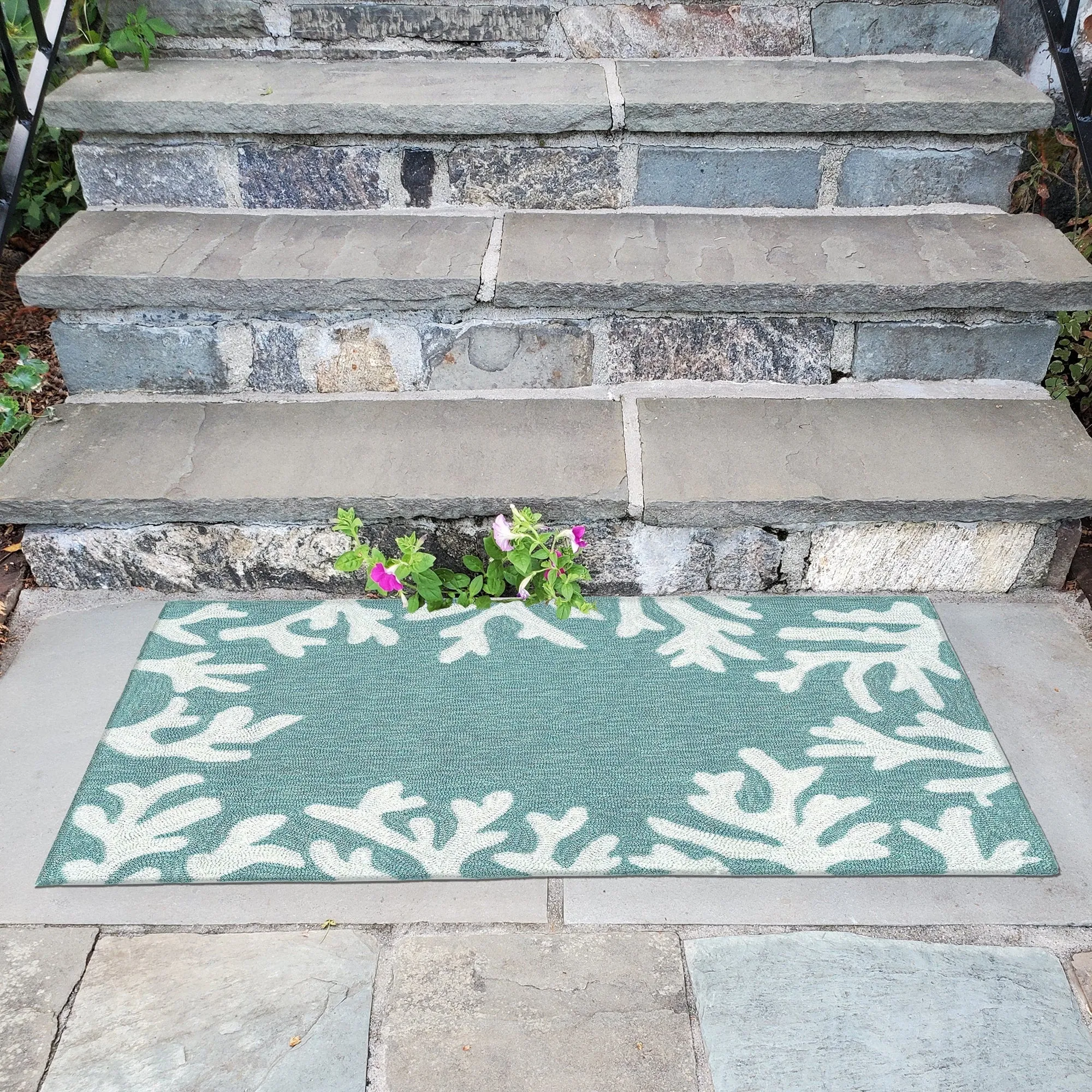 Liora Manne Capri Coral Border Indoor/Outdoor Rug