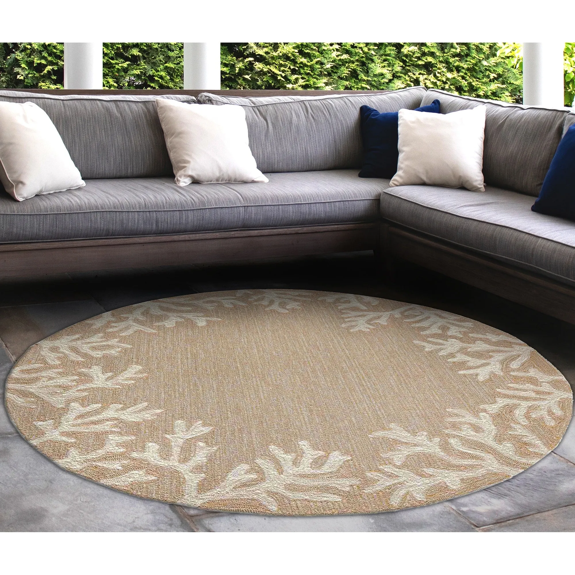 Liora Manne Capri Coral Border Indoor/Outdoor Rug