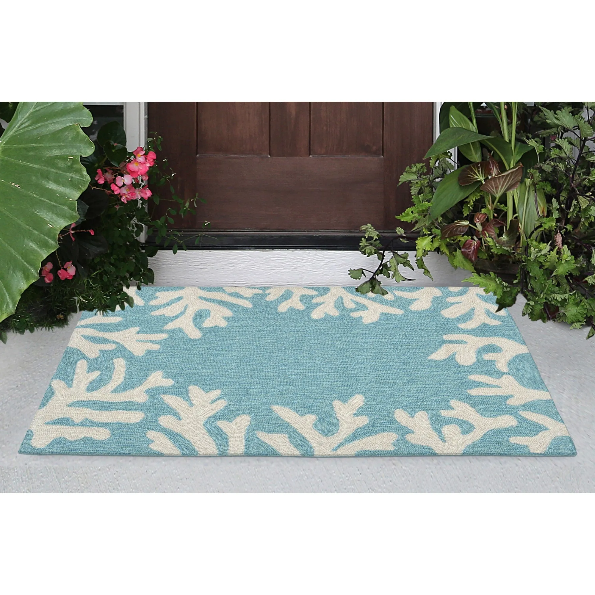 Liora Manne Capri Coral Border Indoor/Outdoor Rug
