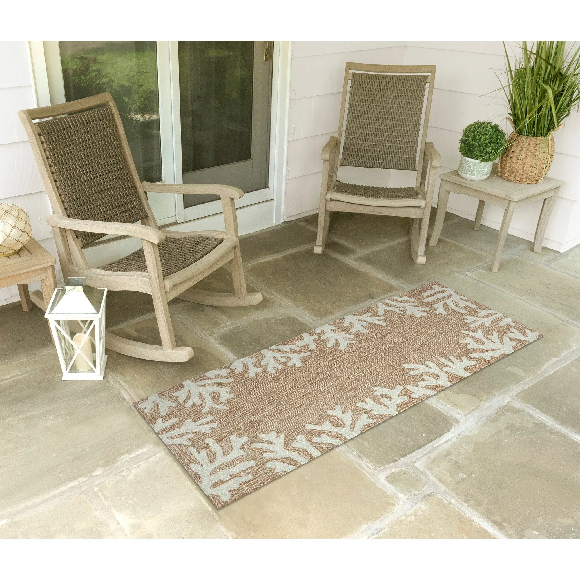 Liora Manne Capri Coral Border Indoor/Outdoor Rug