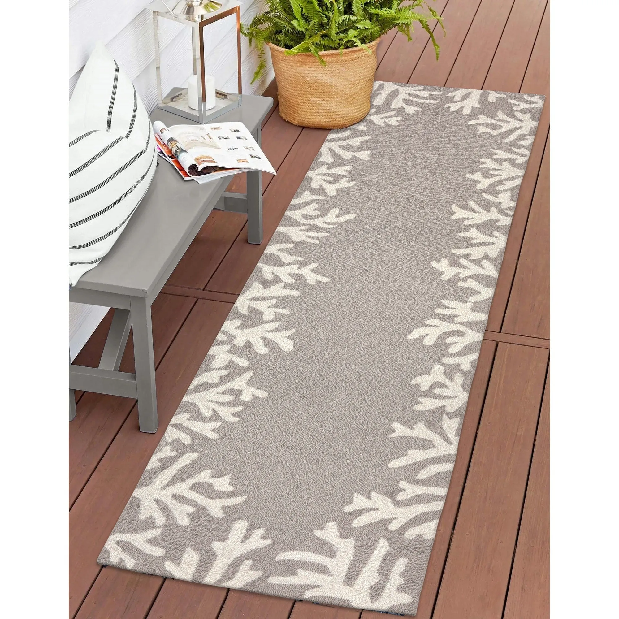 Liora Manne Capri Coral Border Indoor/Outdoor Rug