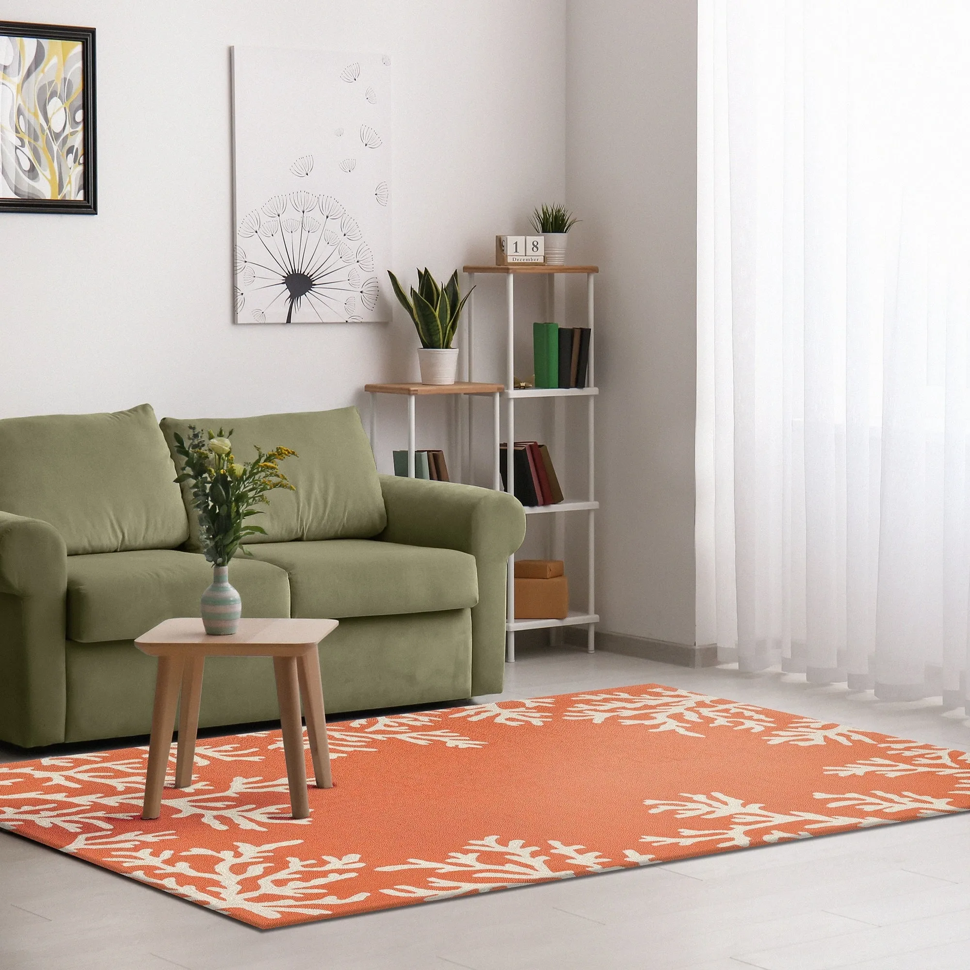 Liora Manne Capri Coral Border Indoor/Outdoor Rug