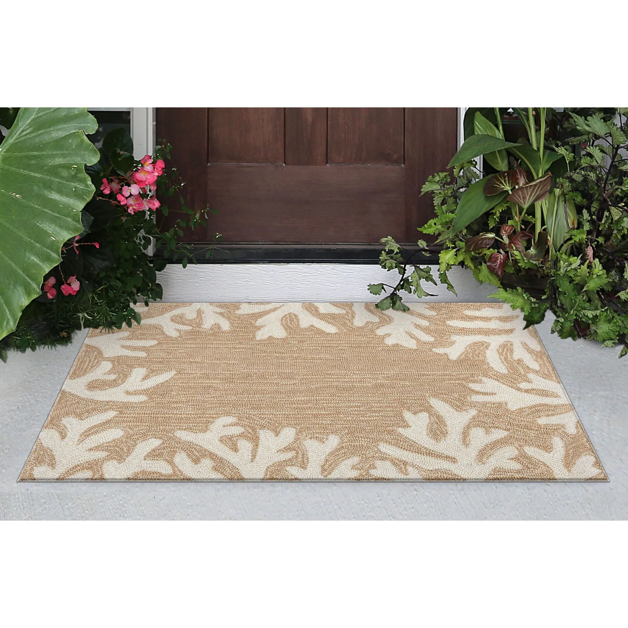 Liora Manne Capri Coral Border Indoor/Outdoor Rug