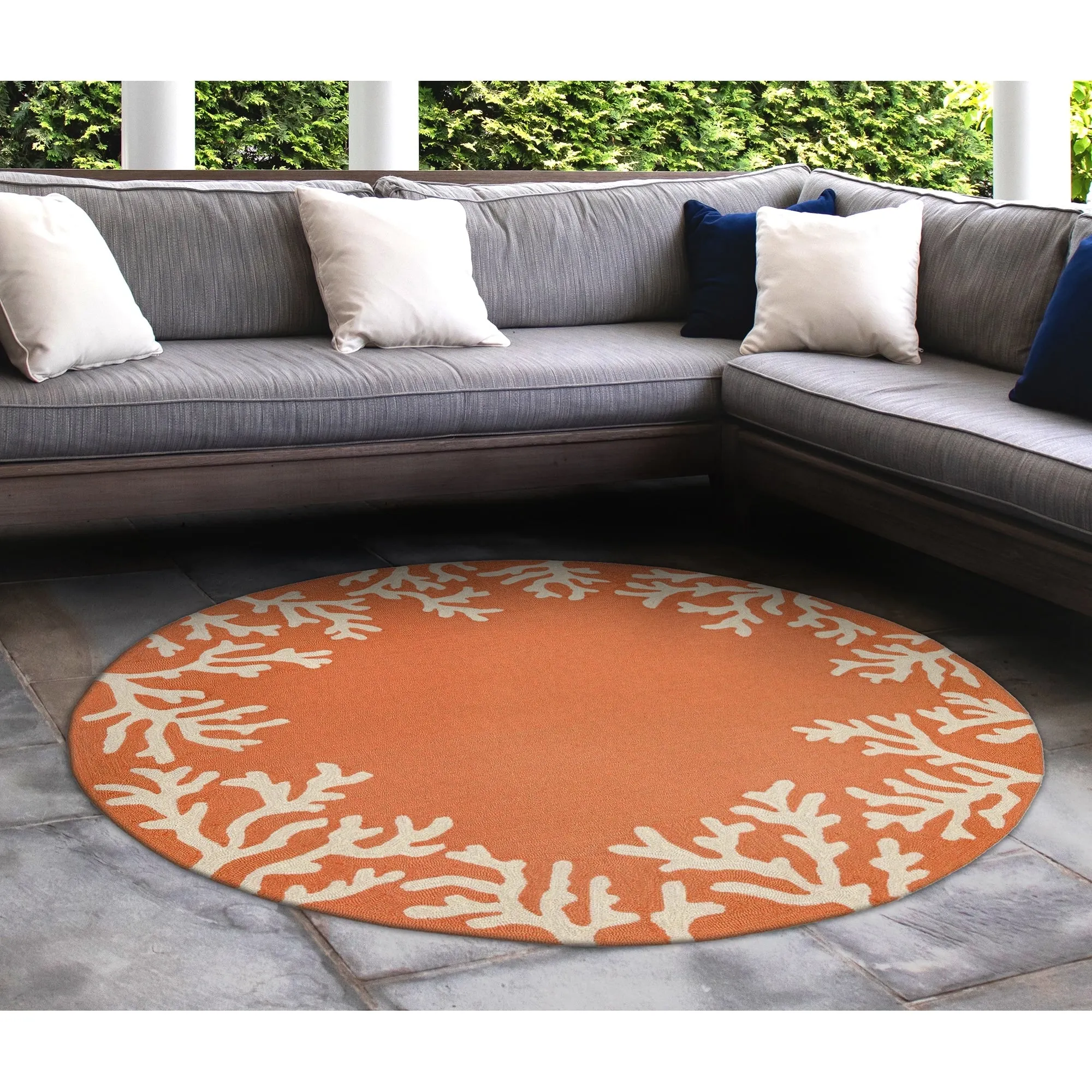 Liora Manne Capri Coral Border Indoor/Outdoor Rug