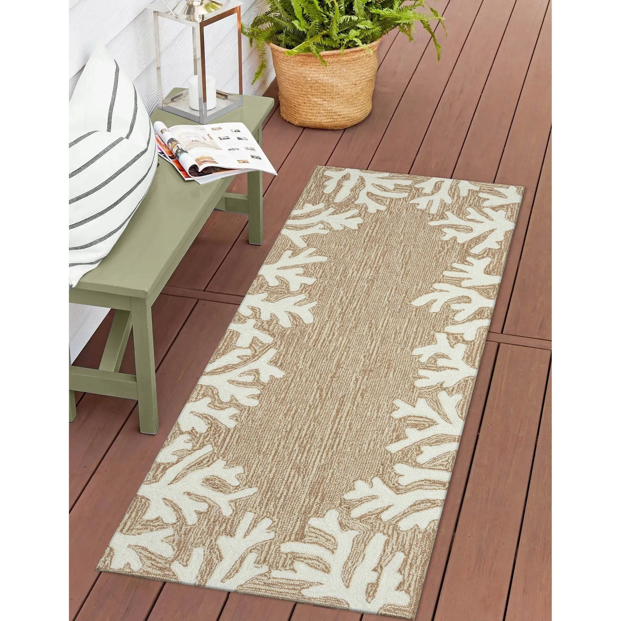 Liora Manne Capri Coral Border Indoor/Outdoor Rug