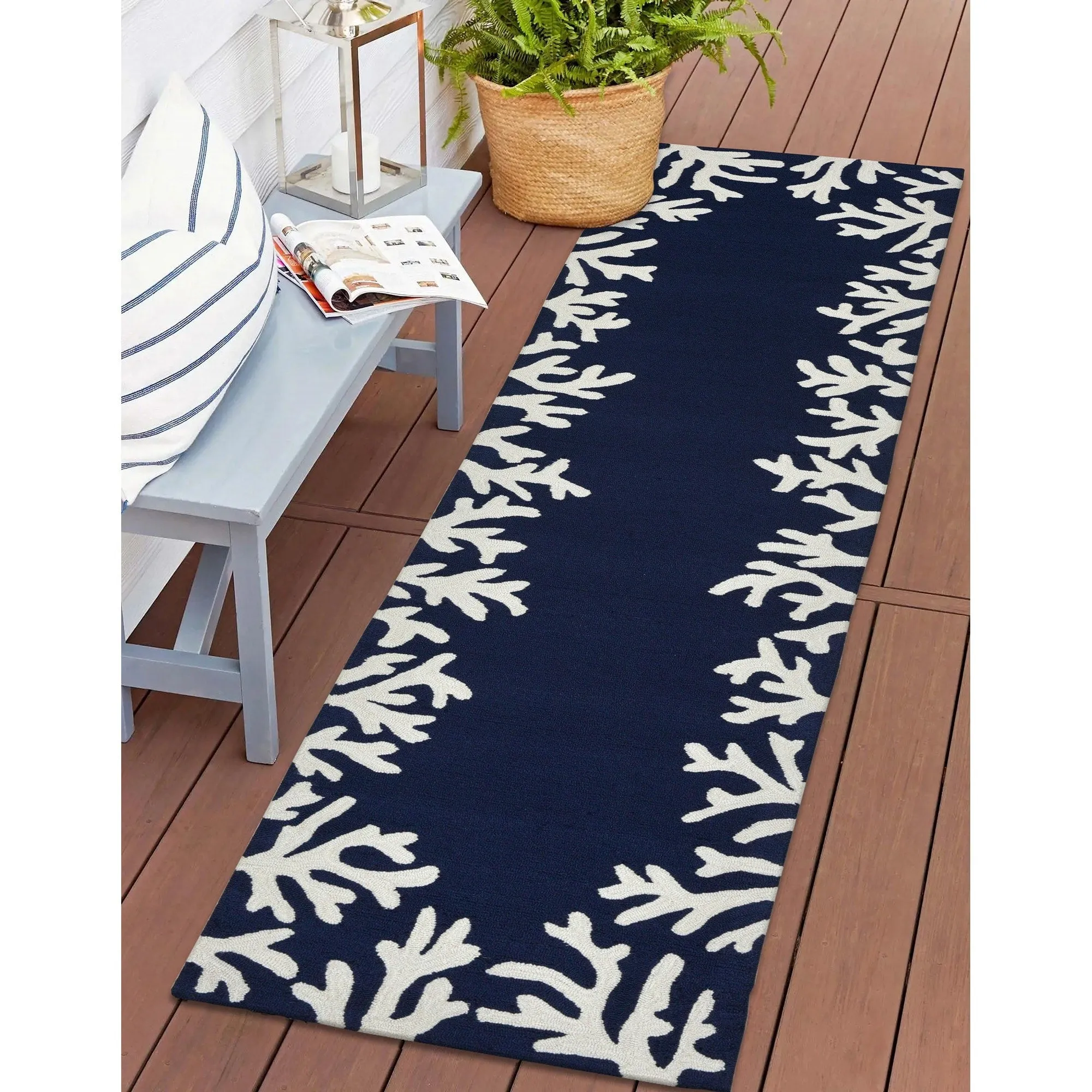 Liora Manne Capri Coral Border Indoor/Outdoor Rug