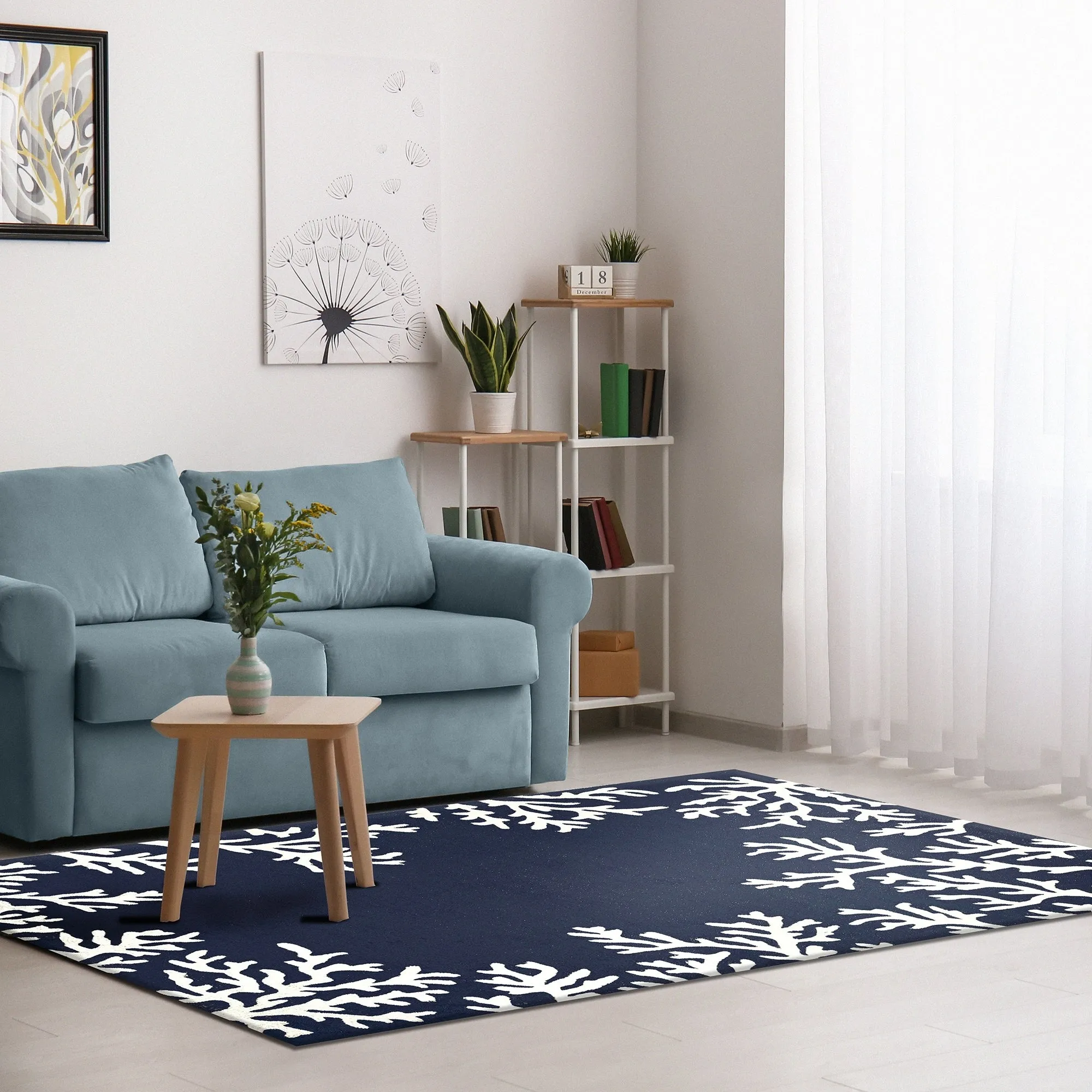 Liora Manne Capri Coral Border Indoor/Outdoor Rug