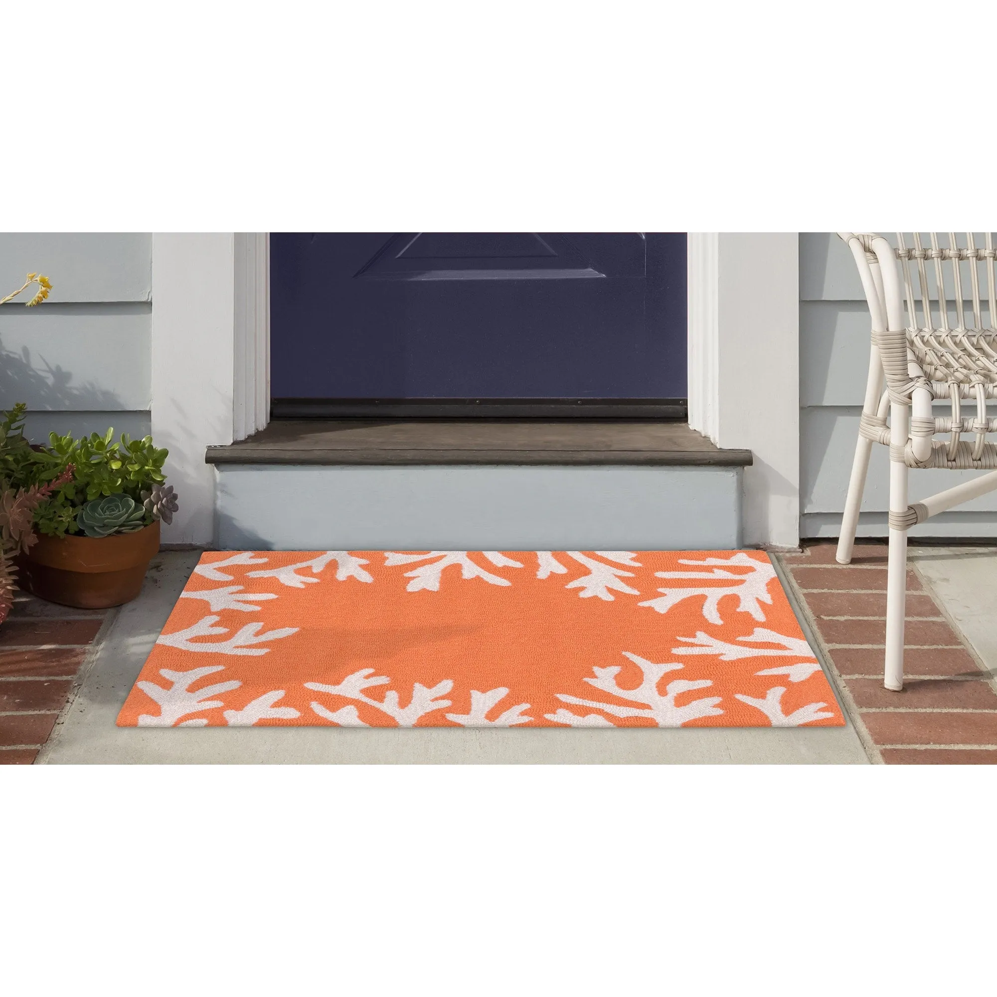Liora Manne Capri Coral Border Indoor/Outdoor Rug
