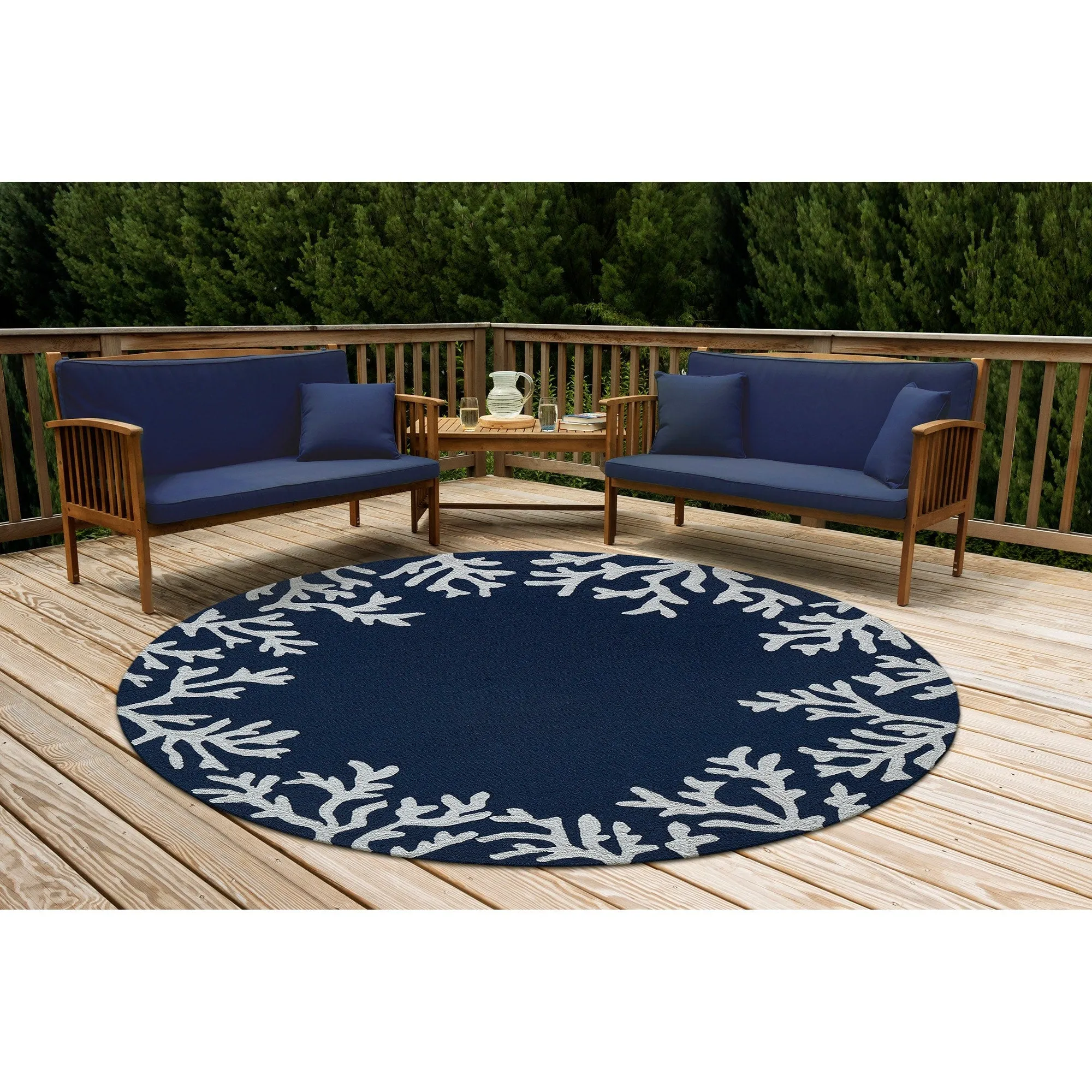 Liora Manne Capri Coral Border Indoor/Outdoor Rug