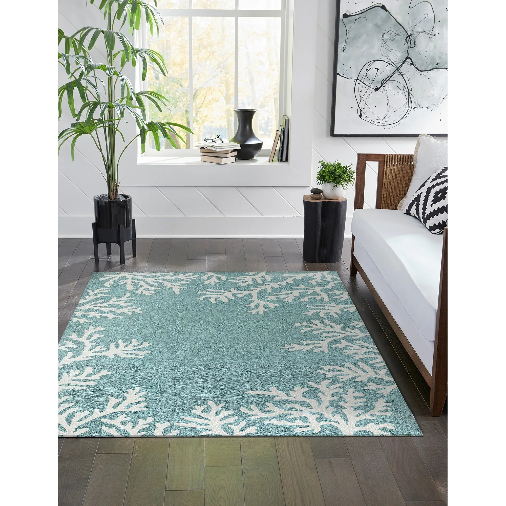 Liora Manne Capri Coral Border Indoor/Outdoor Rug