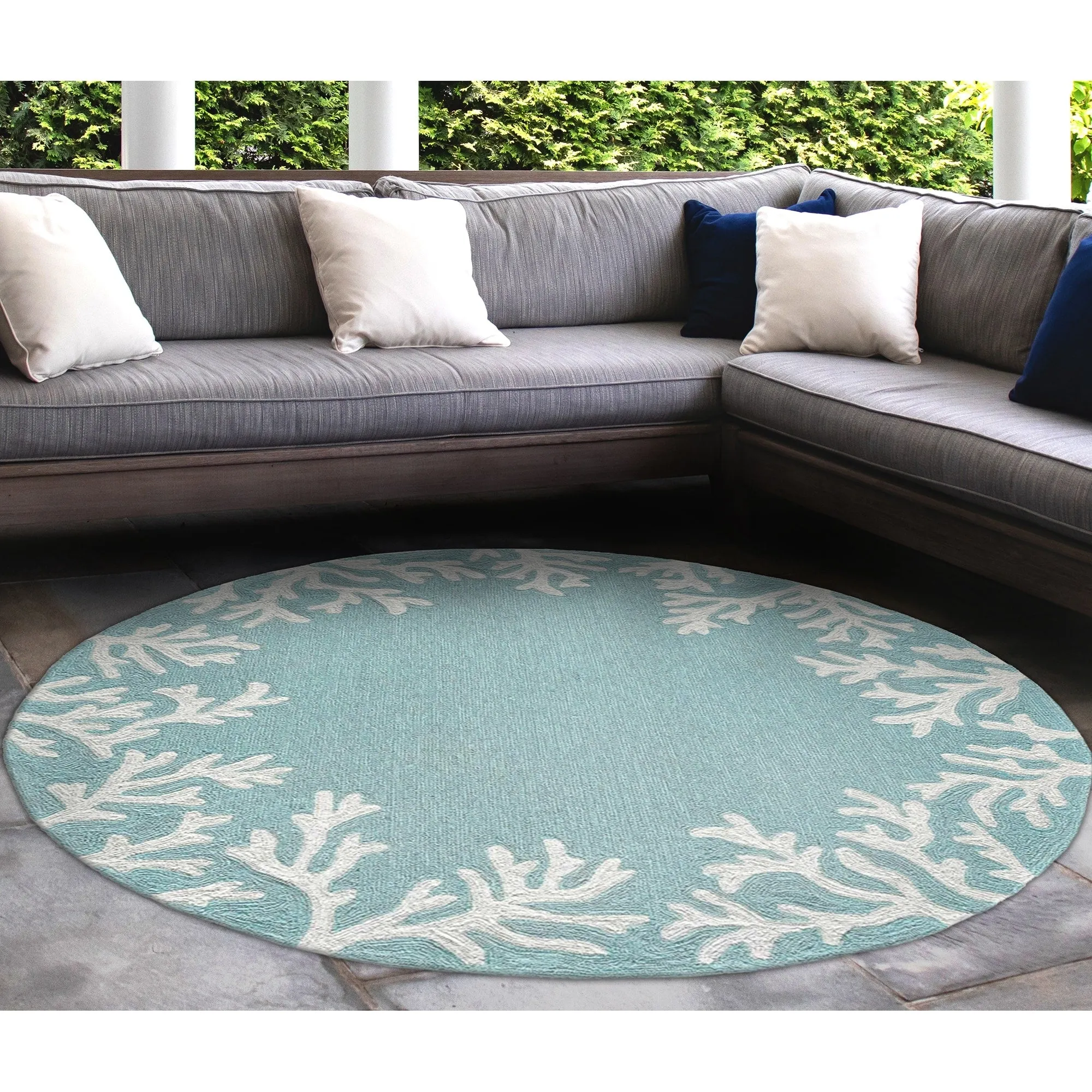 Liora Manne Capri Coral Border Indoor/Outdoor Rug