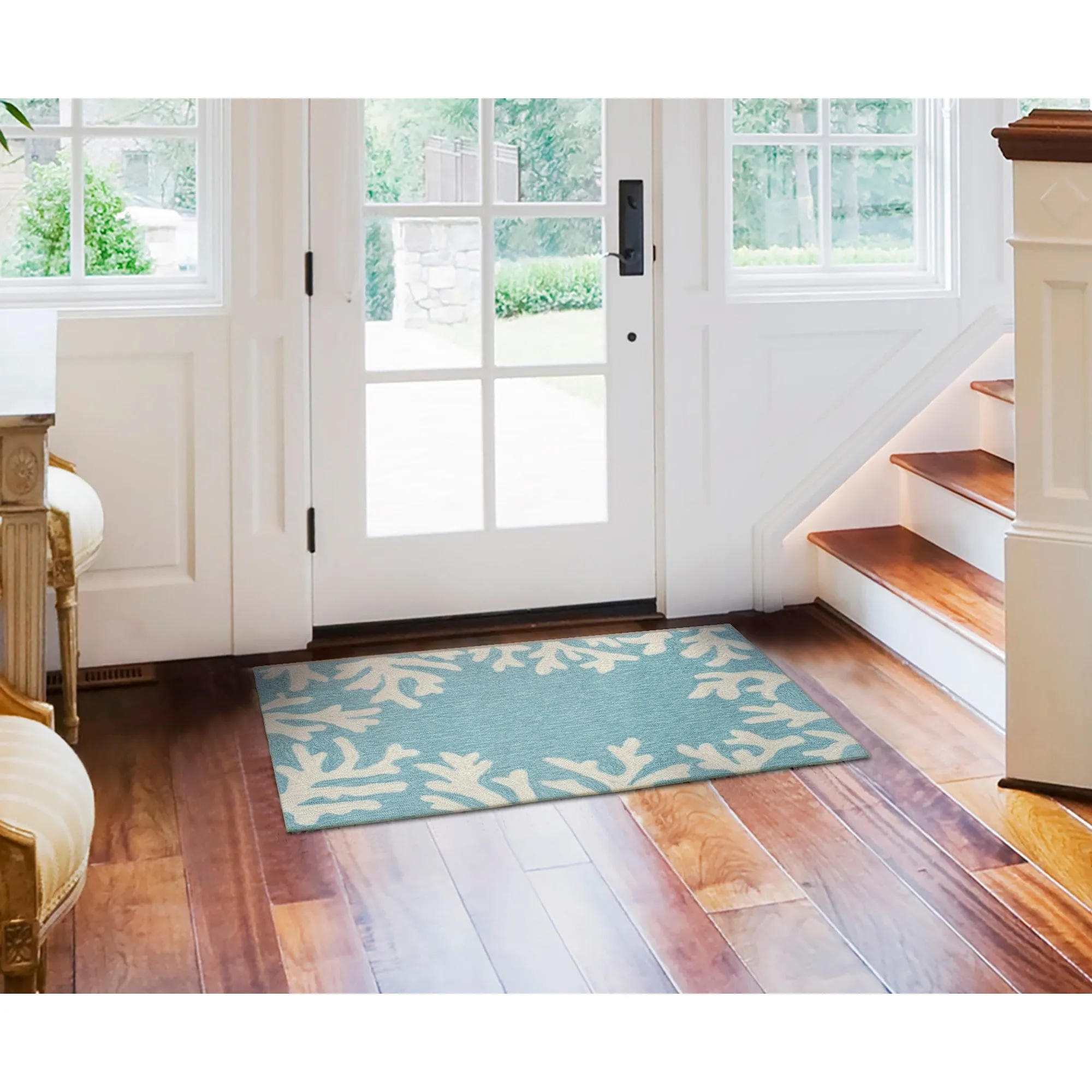 Liora Manne Capri Coral Border Indoor/Outdoor Rug