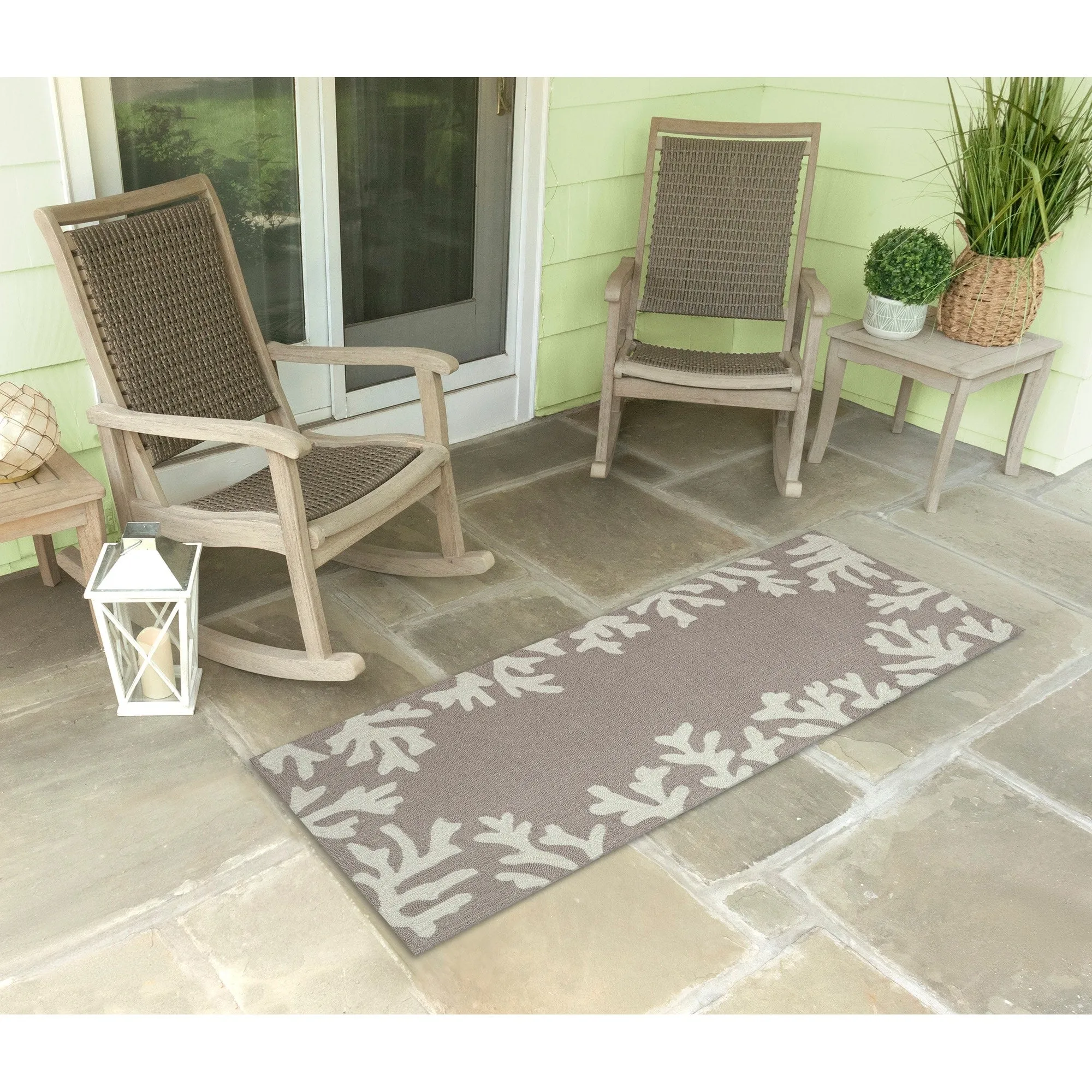 Liora Manne Capri Coral Border Indoor/Outdoor Rug