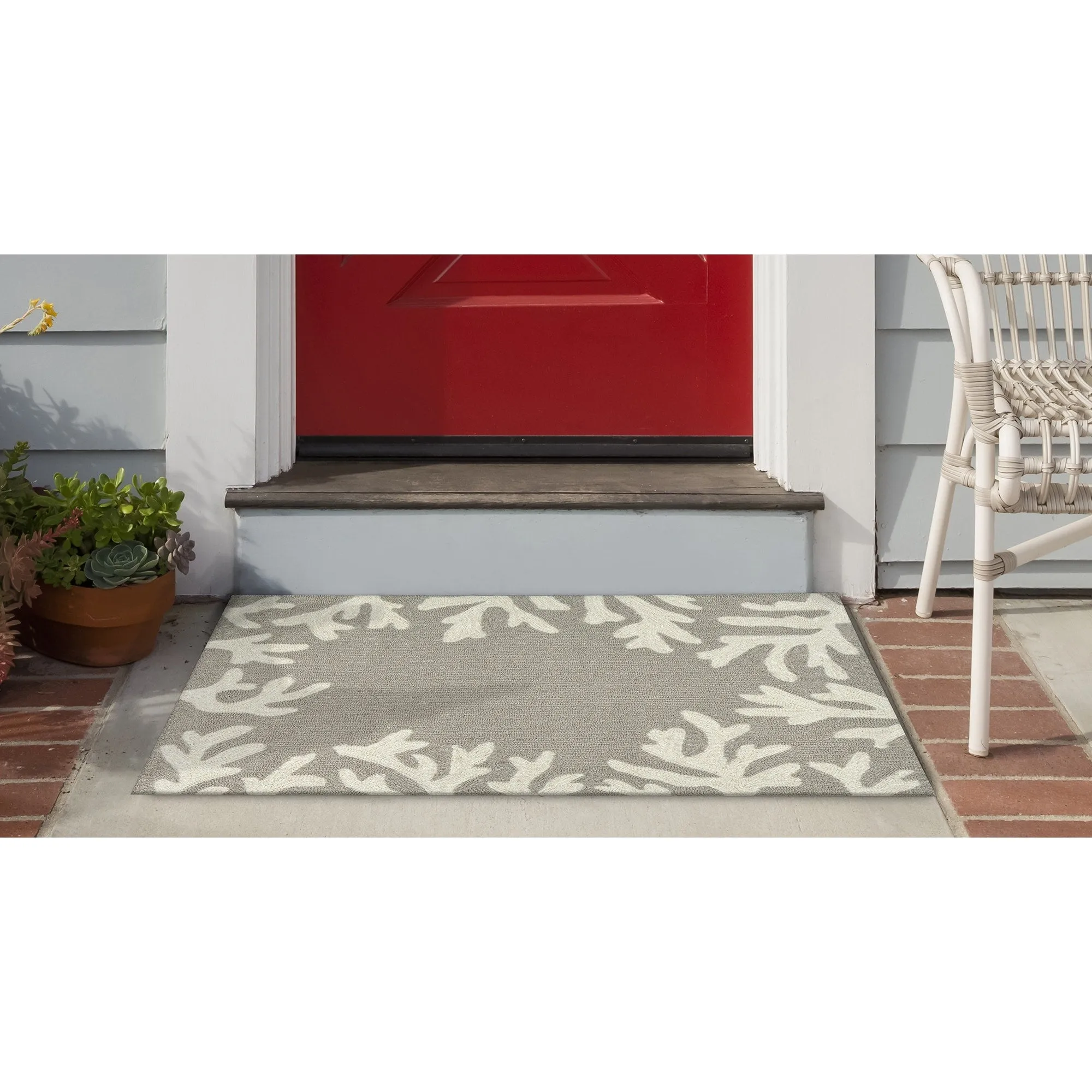 Liora Manne Capri Coral Border Indoor/Outdoor Rug