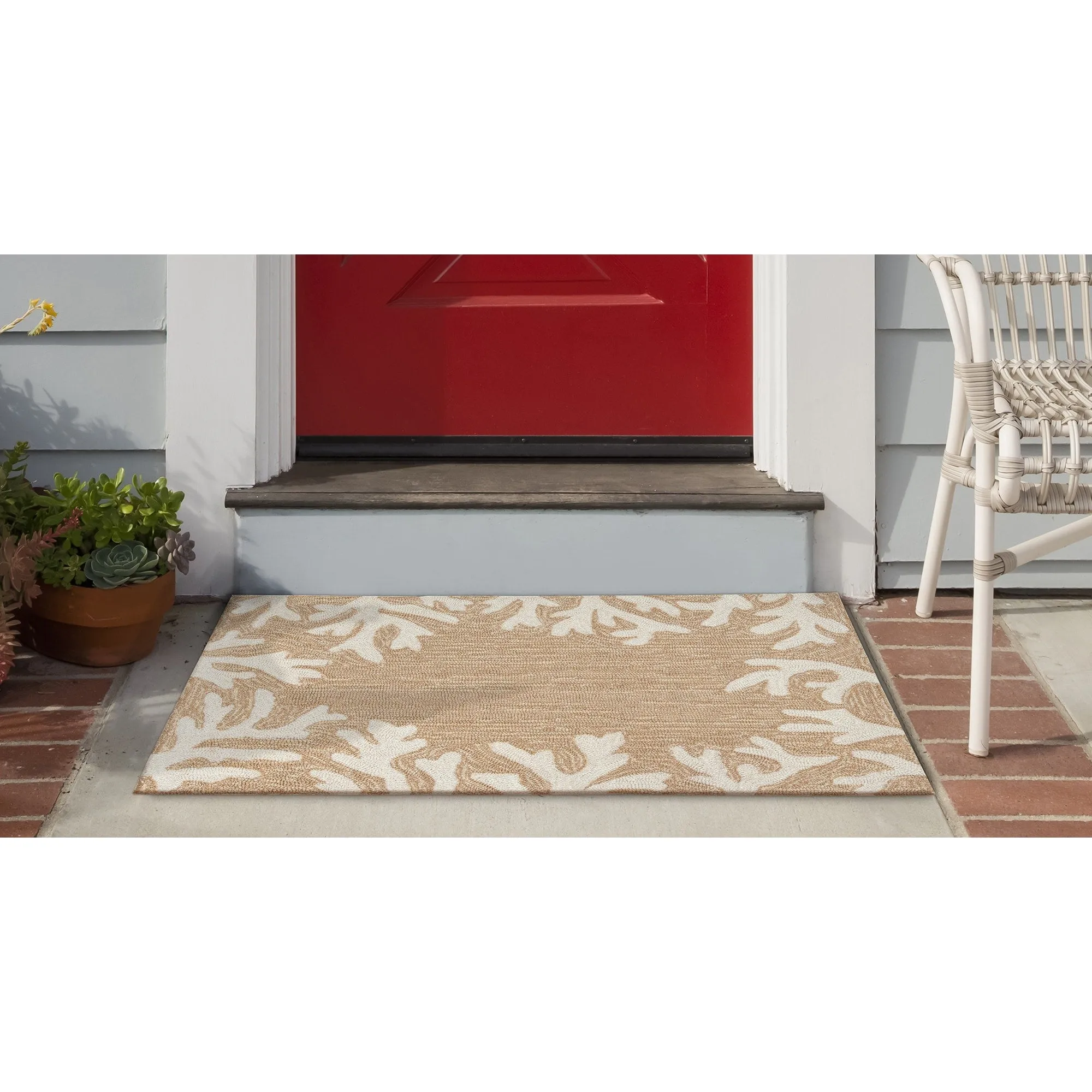 Liora Manne Capri Coral Border Indoor/Outdoor Rug