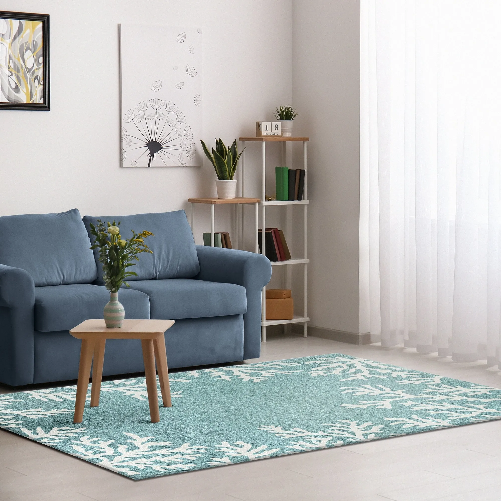 Liora Manne Capri Coral Border Indoor/Outdoor Rug