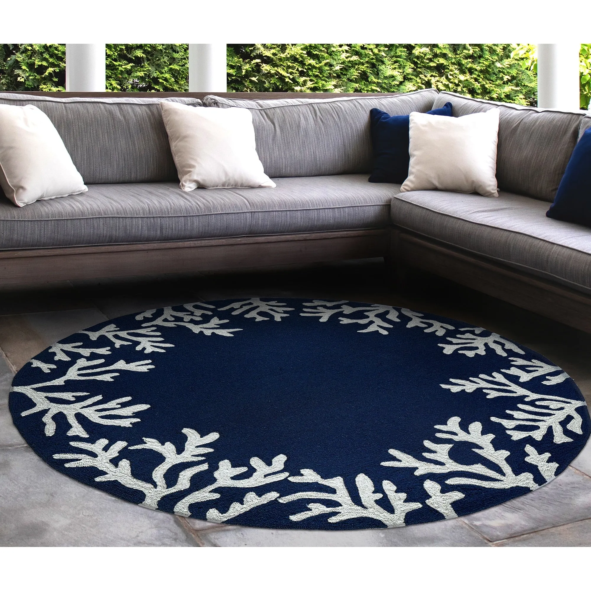 Liora Manne Capri Coral Border Indoor/Outdoor Rug