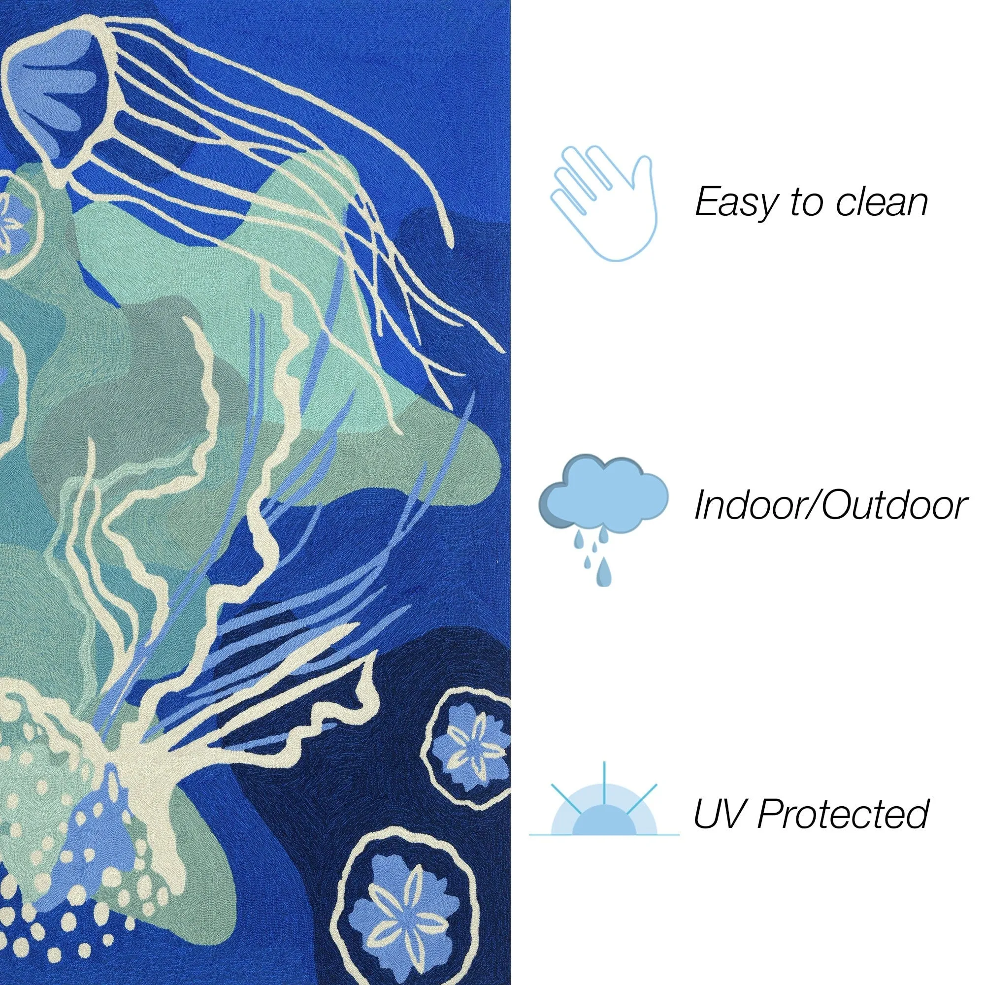 Liora Manne Capri Jelly Fish Indoor/Outdoor Rug Ocean