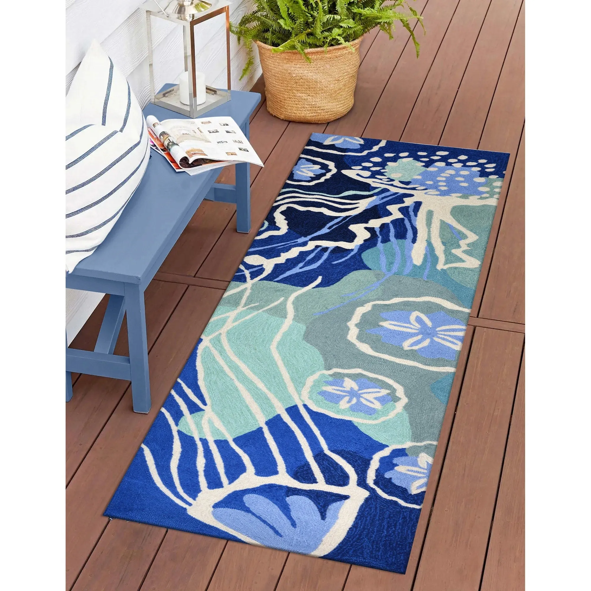 Liora Manne Capri Jelly Fish Indoor/Outdoor Rug Ocean