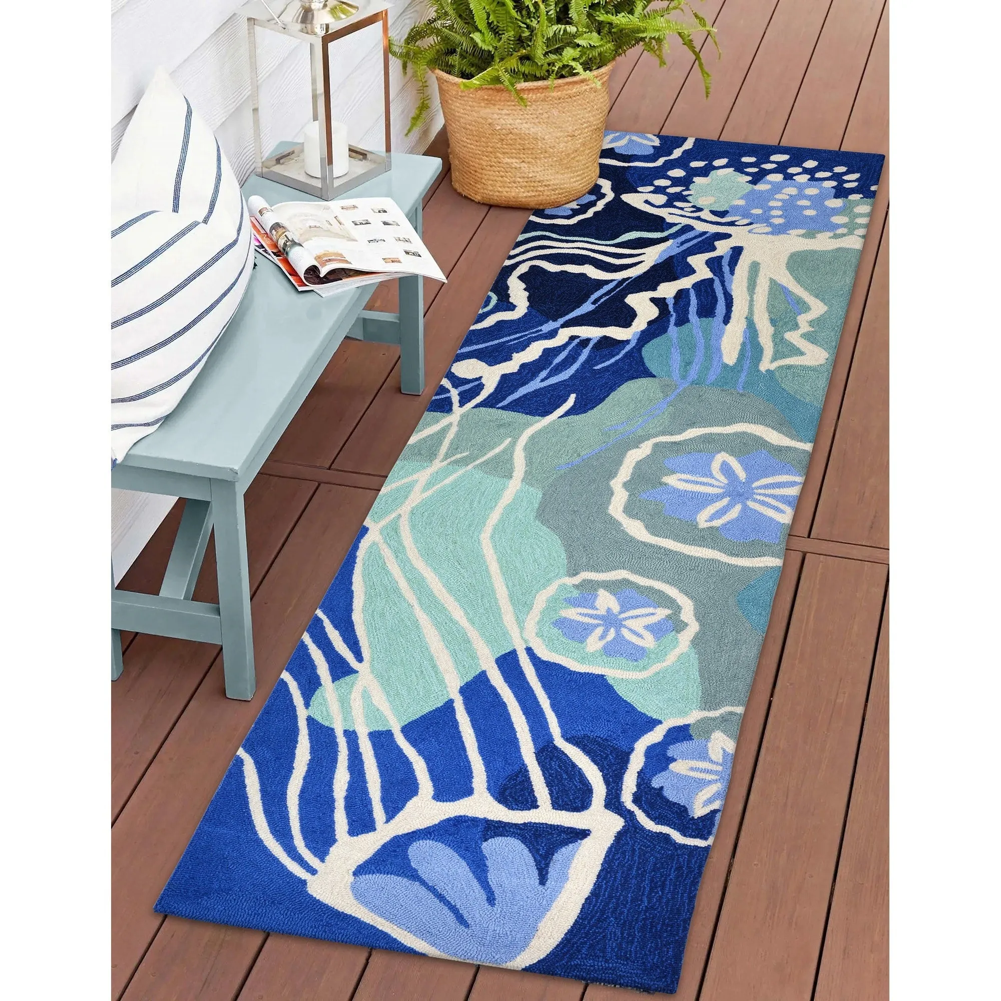 Liora Manne Capri Jelly Fish Indoor/Outdoor Rug Ocean