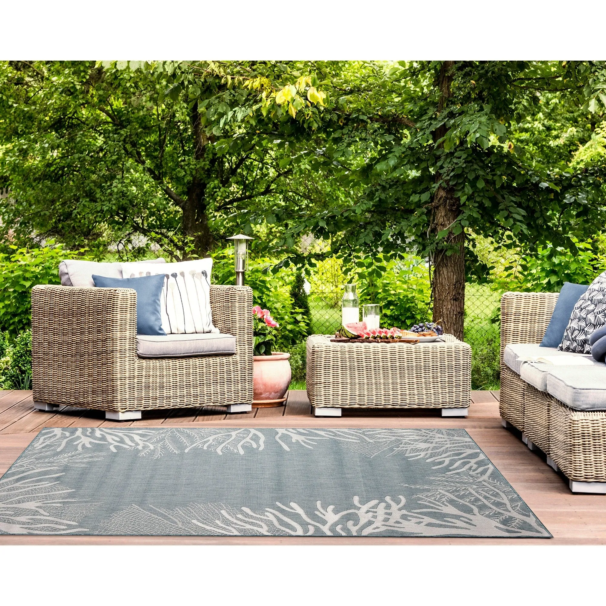 Liora Manne Carmel Reef Border Indoor/Outdoor Area Rug