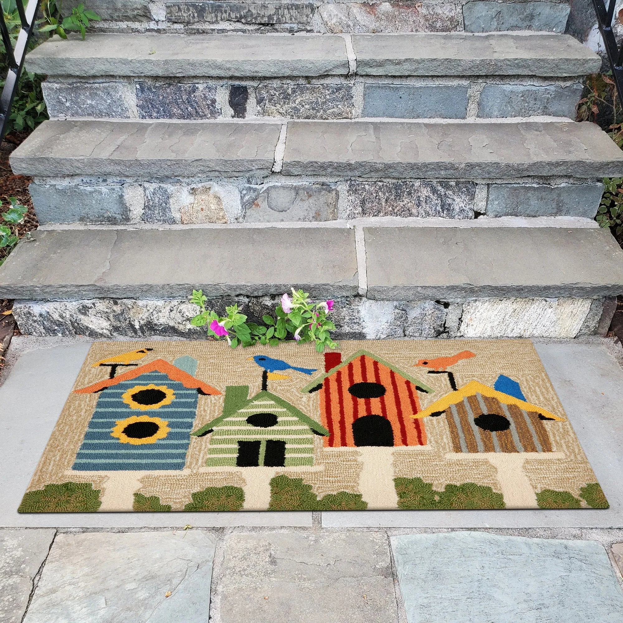Liora Manne Frontporch Birdhouses Indoor/Outdoor Rug
