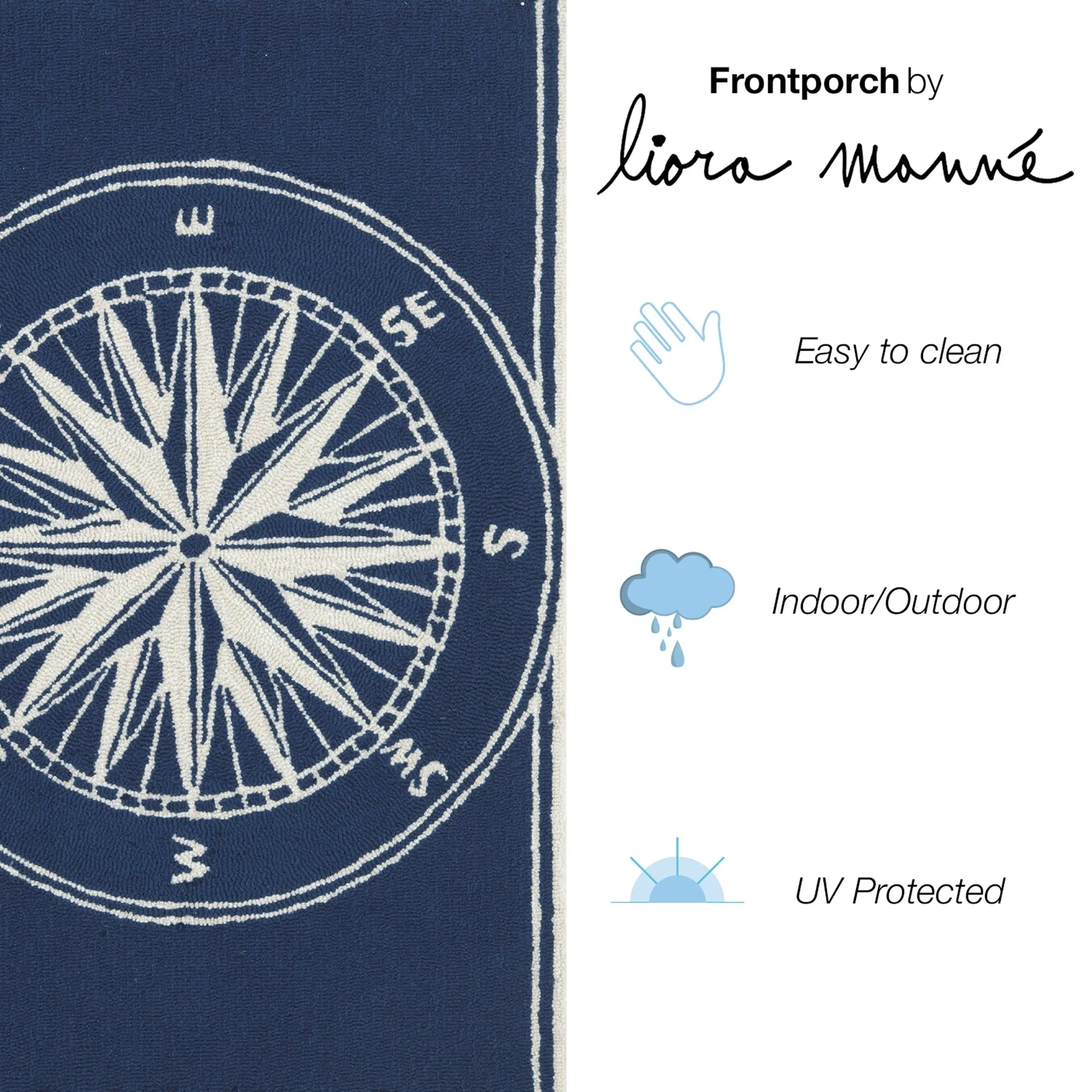 Liora Manne Frontporch Compass Indoor/Outdoor Rug - 2'6 x 4'