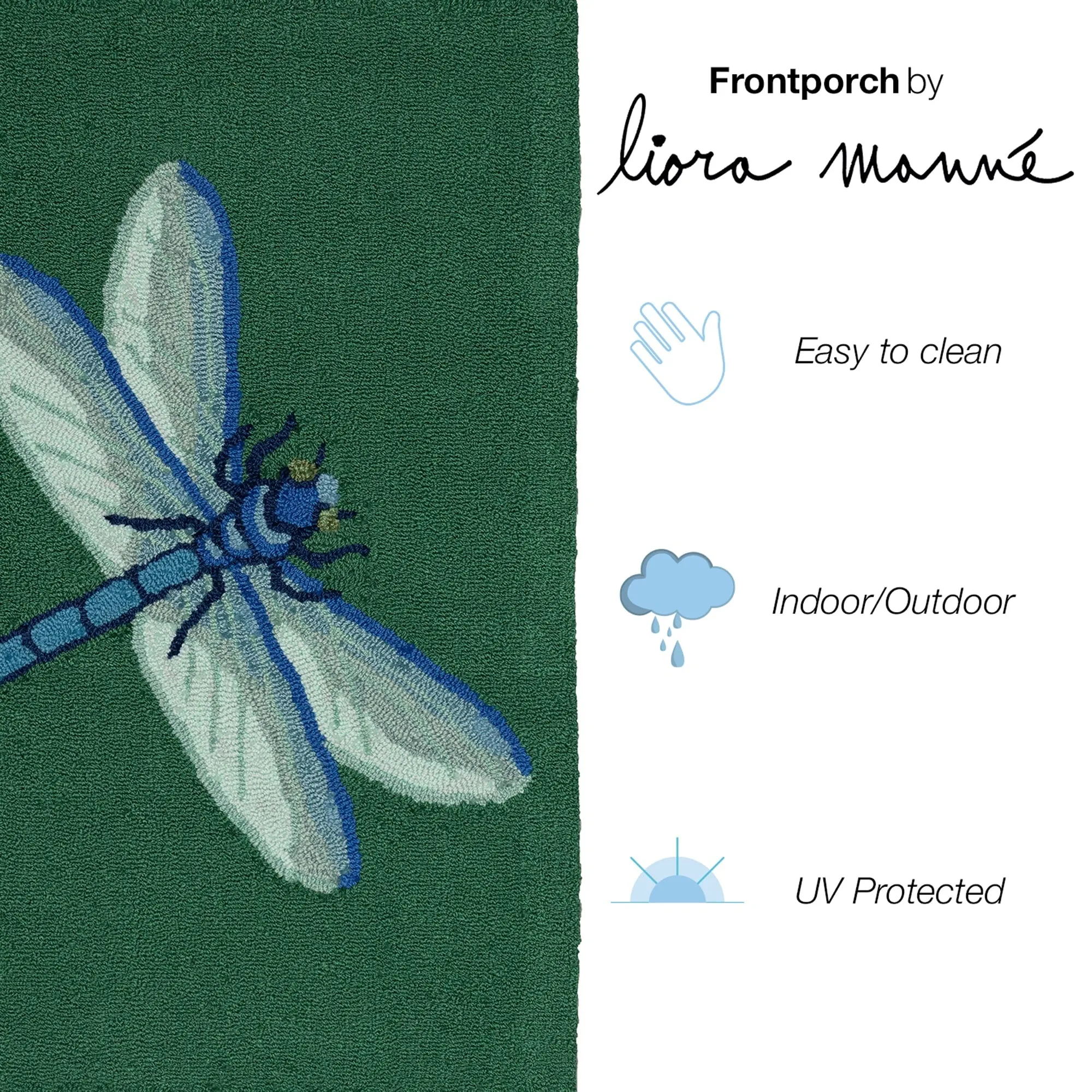 Liora Manne Frontporch Garden Dragonfly Indoor/Outdoor Rug