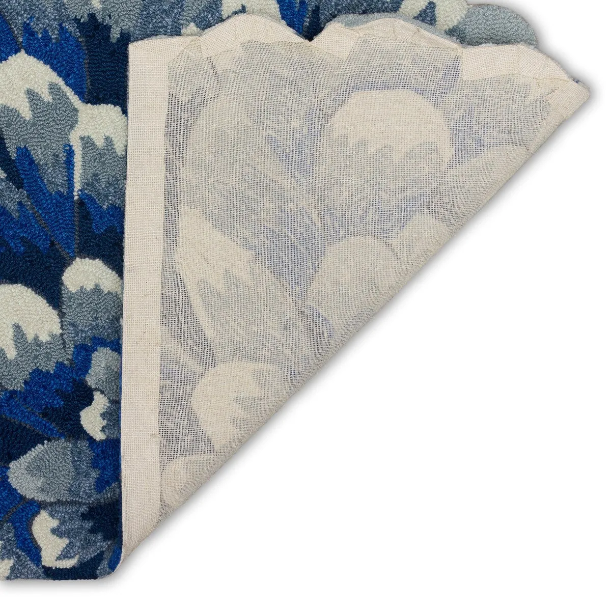 Liora Manne Frontporch Mum Indoor/Outdoor Rug Blue 5' RD - 5' RD