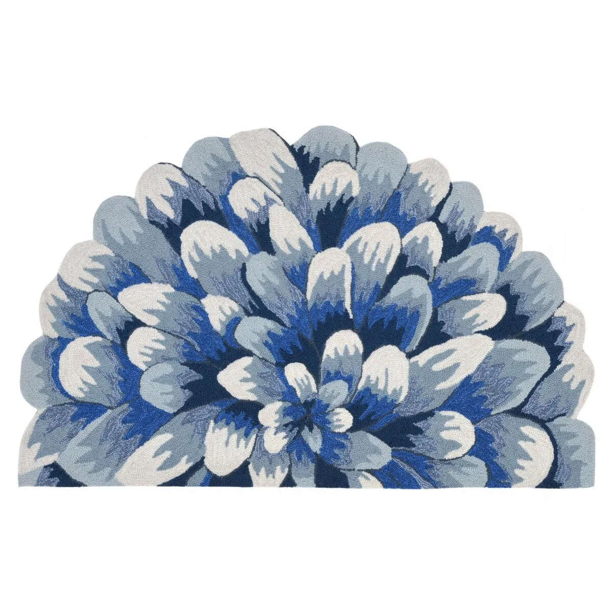 Liora Manne Frontporch Mum Indoor/Outdoor Rug Blue 5' RD - 5' RD
